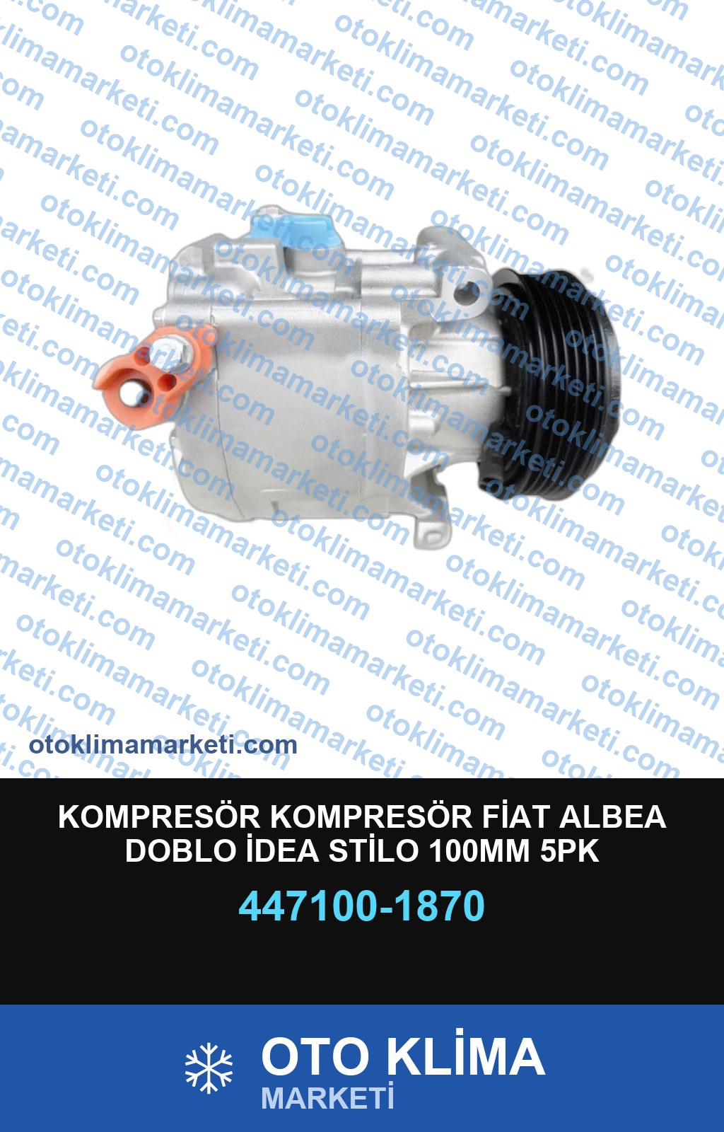 KOMPRESÖR KOMPRESÖR FİAT ALBEA DOBLO İDEA STİLO 100MM 5PK (REVİZYONLU)