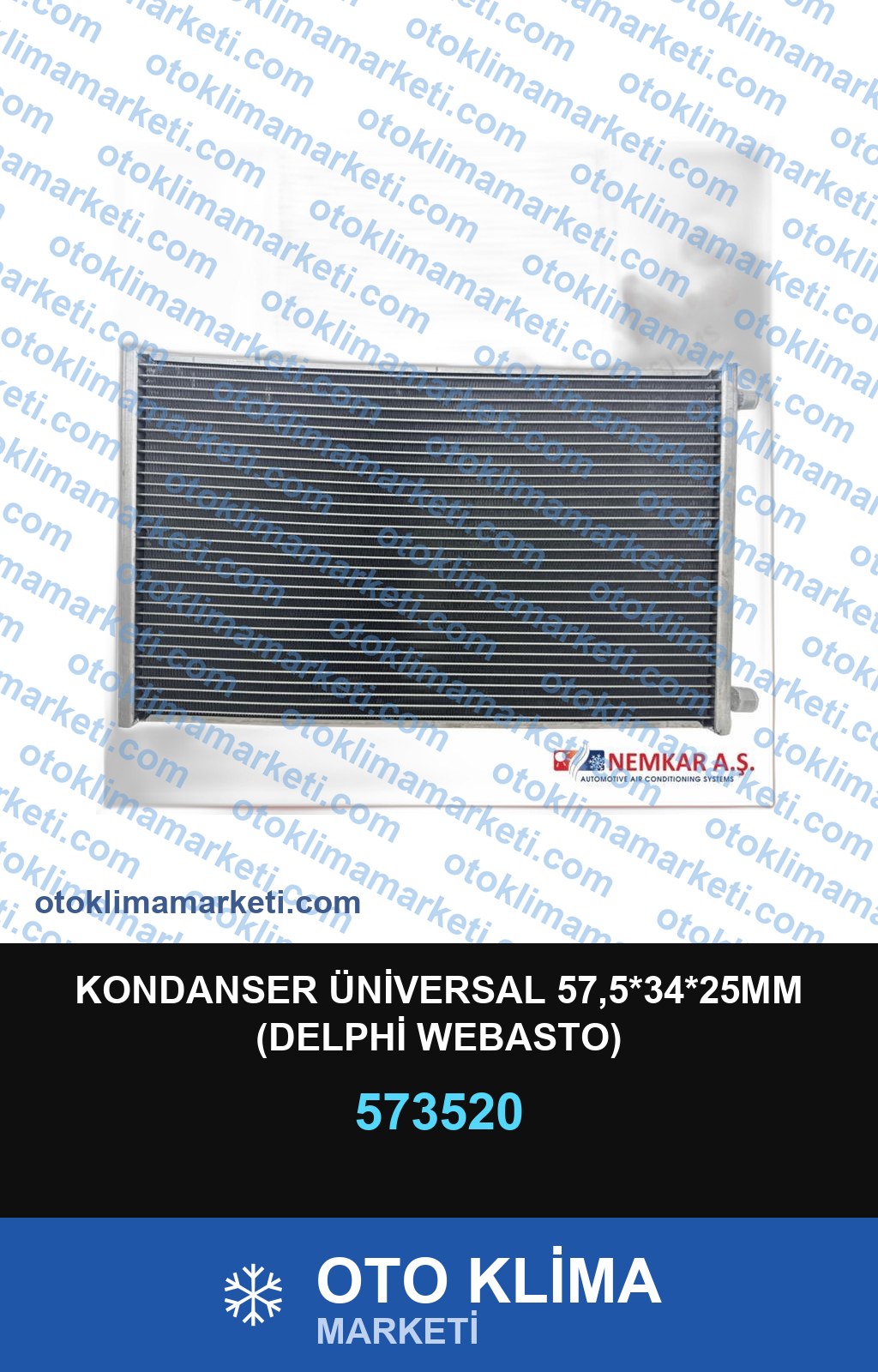 KONDANSER ÜNİVERSAL 57,5*34*25MM (DELPHİ WEBASTO)