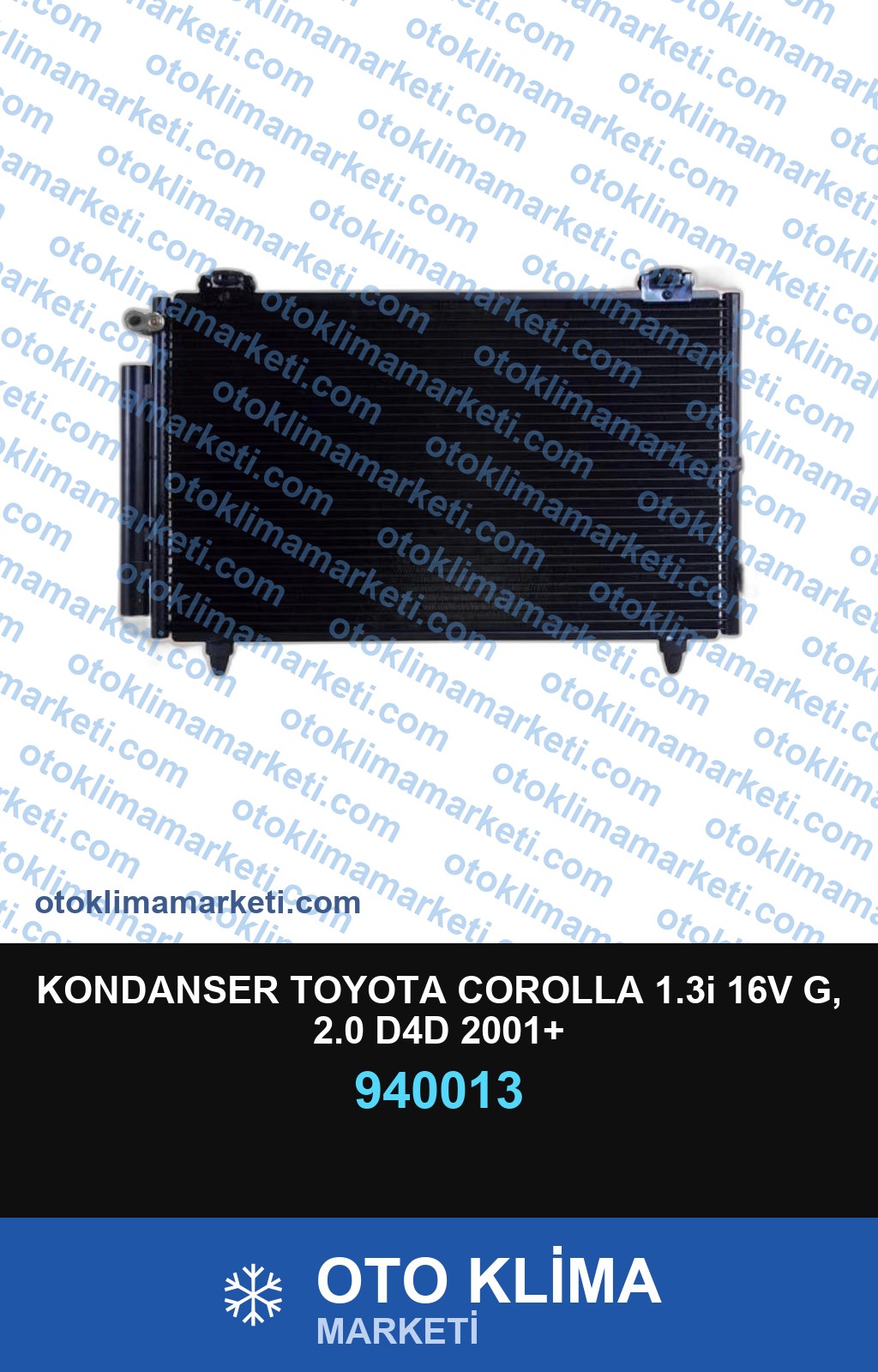 KONDANSER TOYOTA COROLLA 1.3i 16V G, 2.0 D4D 2001+