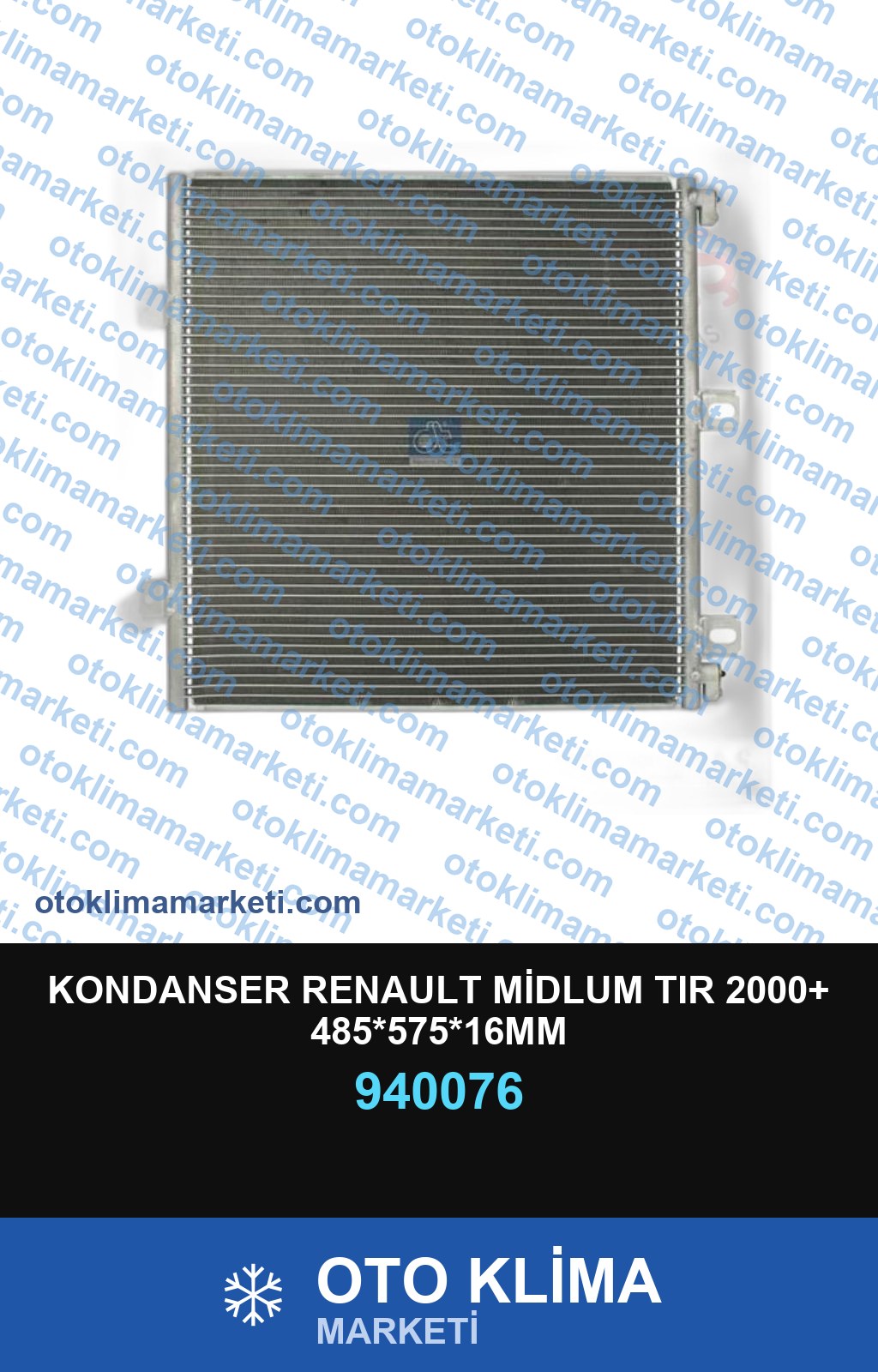 KONDANSER RENAULT MİDLUM TIR 2000+ 485*575*16MM