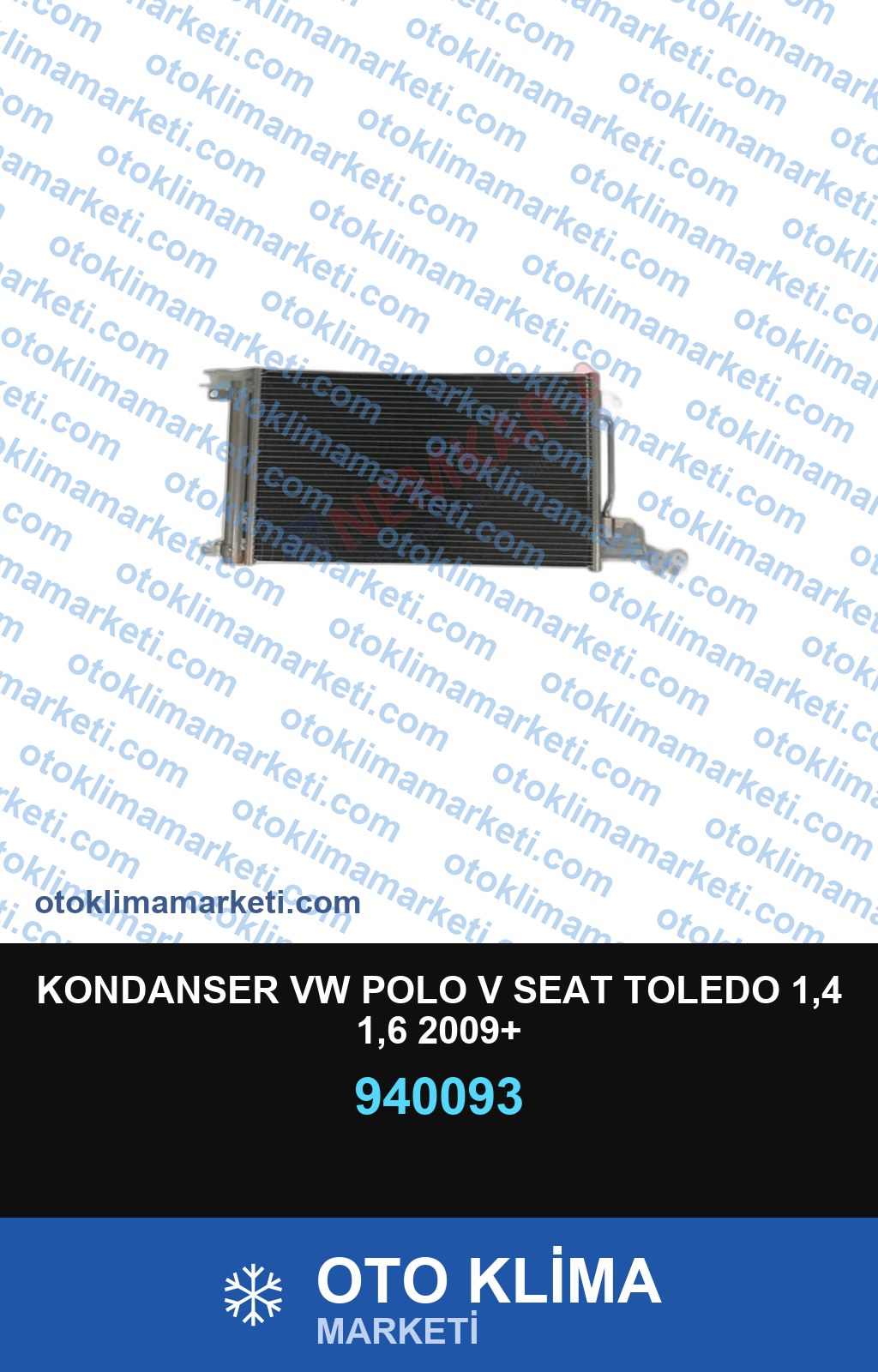 KONDANSER VW POLO V SEAT TOLEDO 1,4 1,6 2009+