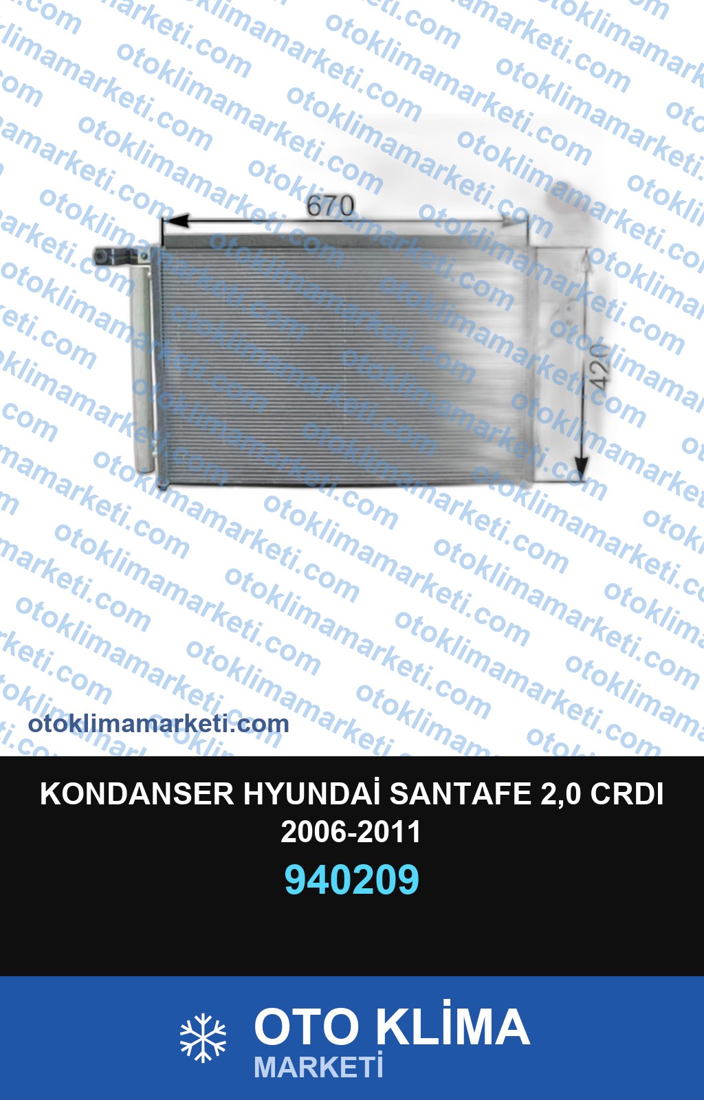 KONDANSER HYUNDAİ SANTAFE 2,0 CRDI 2006-2011