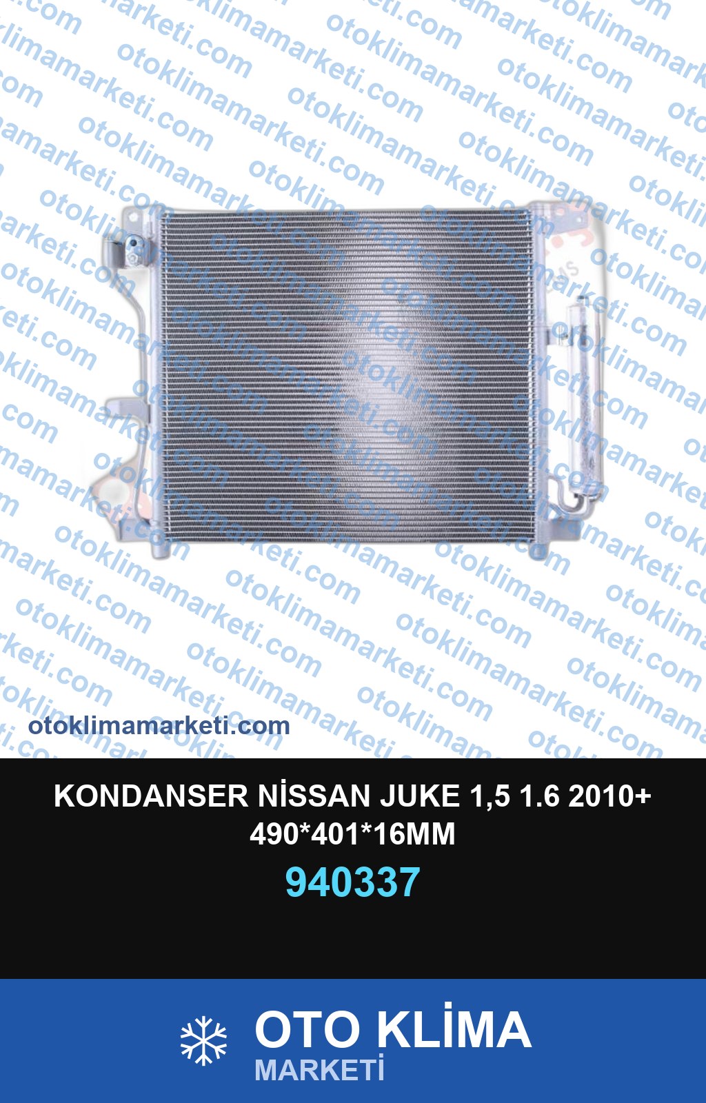 KONDANSER NİSSAN JUKE 1,5 1.6 2010+ 490*401*16MM
