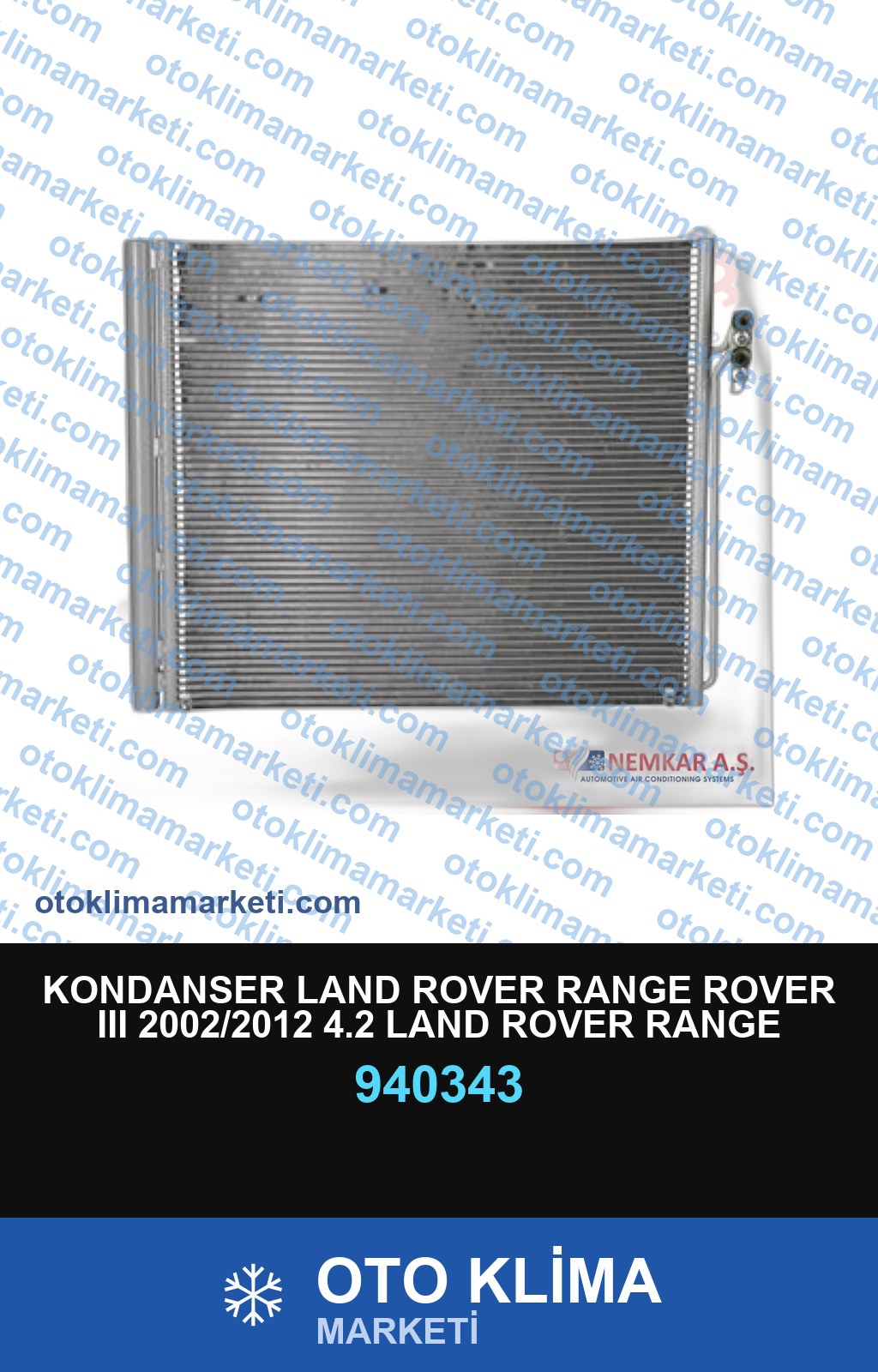 KONDANSER LAND ROVER RANGE ROVER III 2002/2012 4.2 LAND ROVER RANGE ROVER IV 2012+