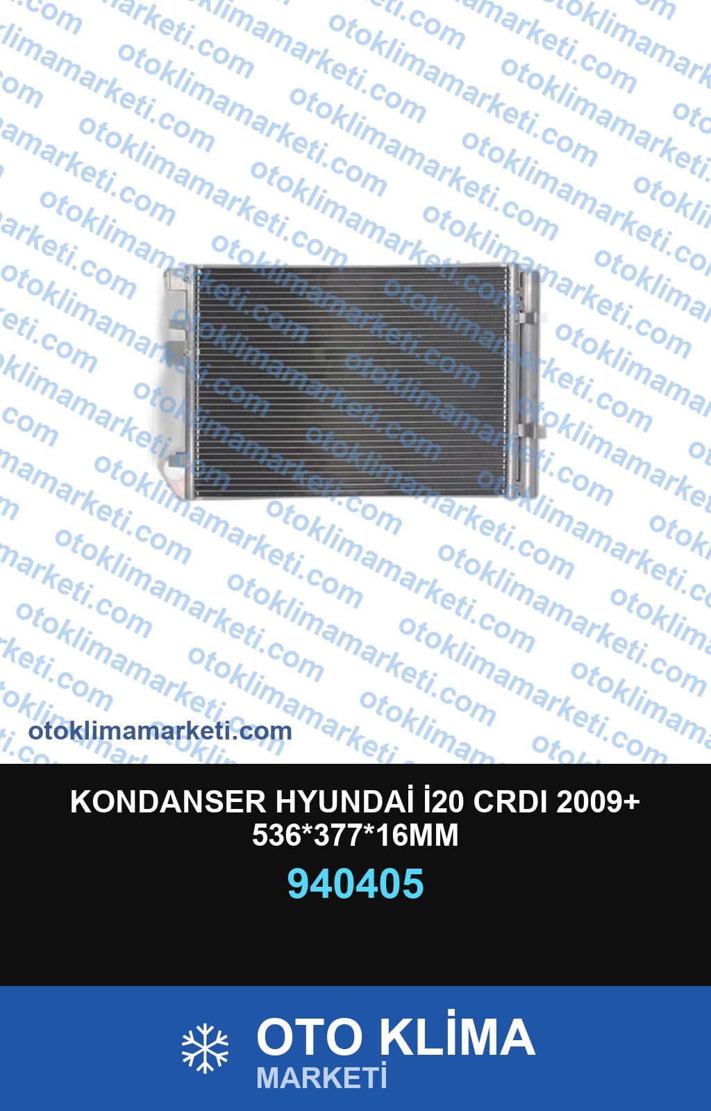 KONDANSER HYUNDAİ İ20 CRDI 2009+ 536*377*16MM