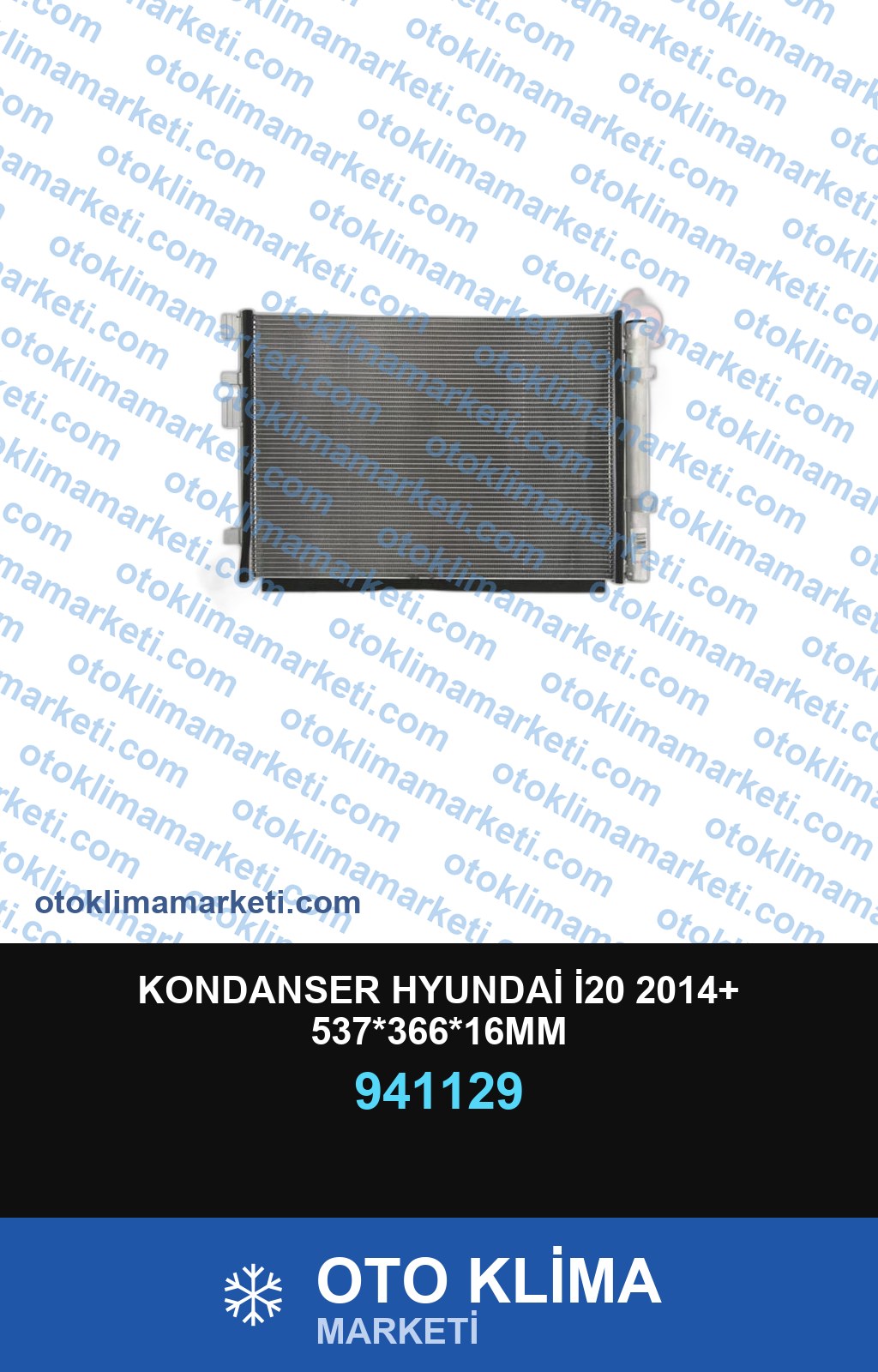 KONDANSER HYUNDAİ İ20 2014+ 537*366*16MM