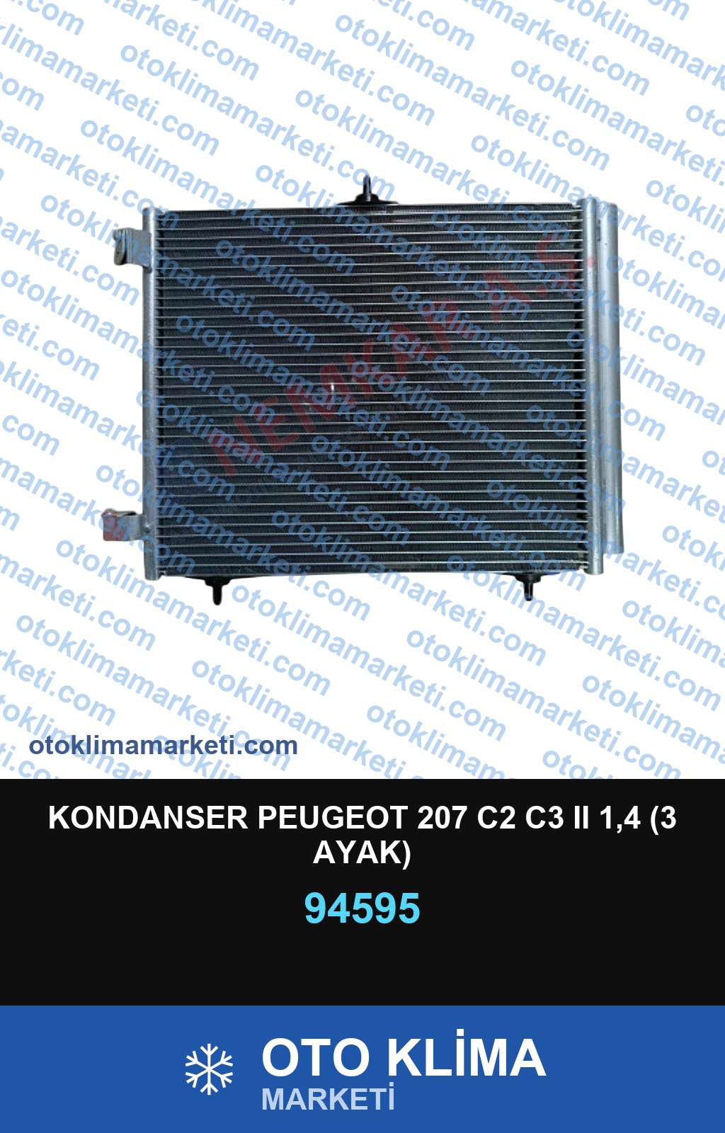 KONDANSER PEUGEOT 207 C2 C3 II 1,4 (3 AYAK)