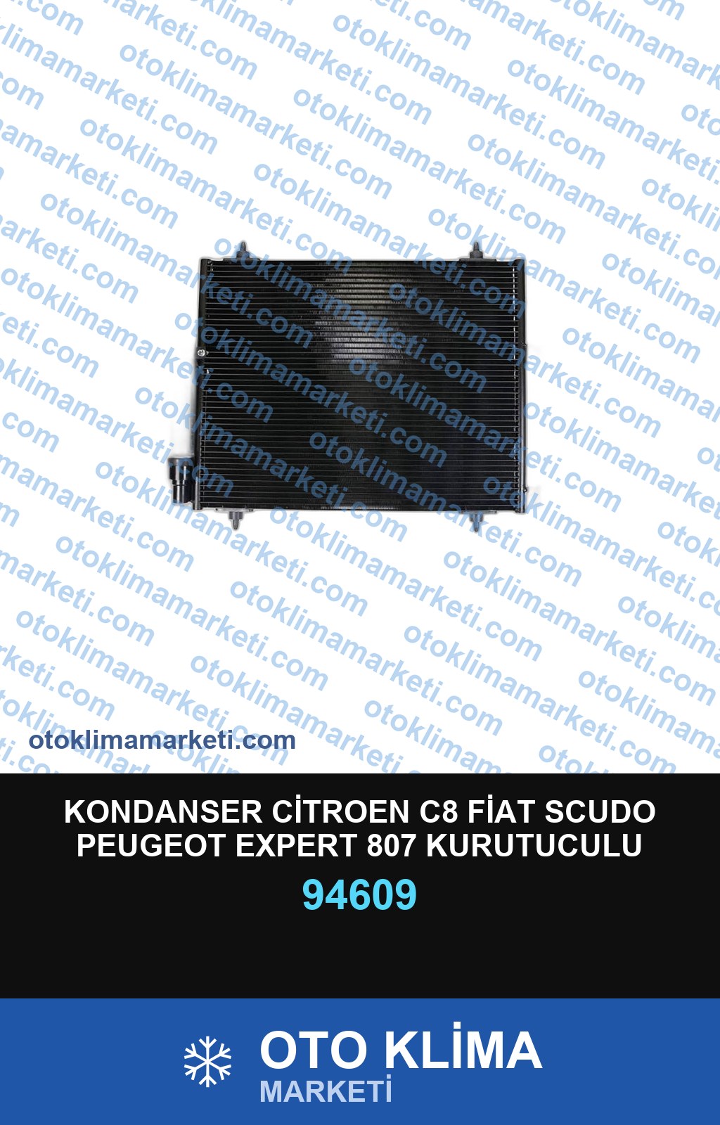 KONDANSER CİTROEN C8 FİAT SCUDO PEUGEOT EXPERT 807 KURUTUCULU 595*450*16MM