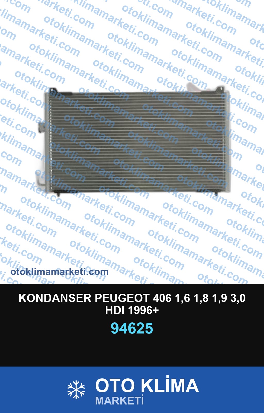 KONDANSER PEUGEOT 406 1,6 1,8 1,9 3,0 HDI 1996+