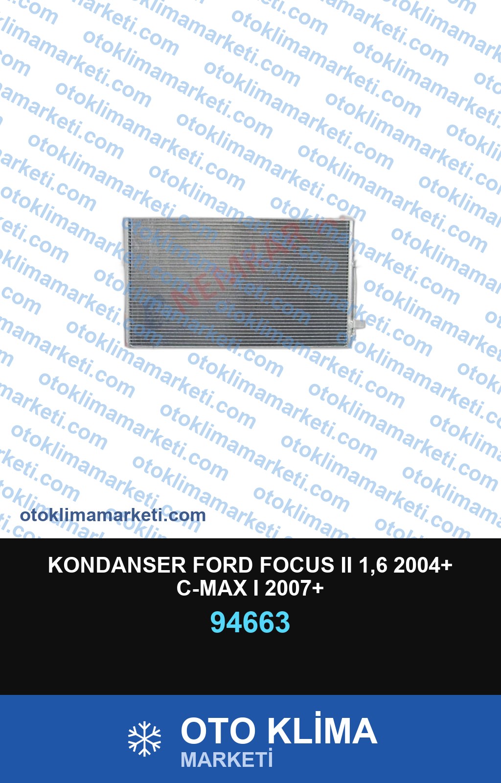 KONDANSER FORD FOCUS II 1,6 2004+ C-MAX I 2007+