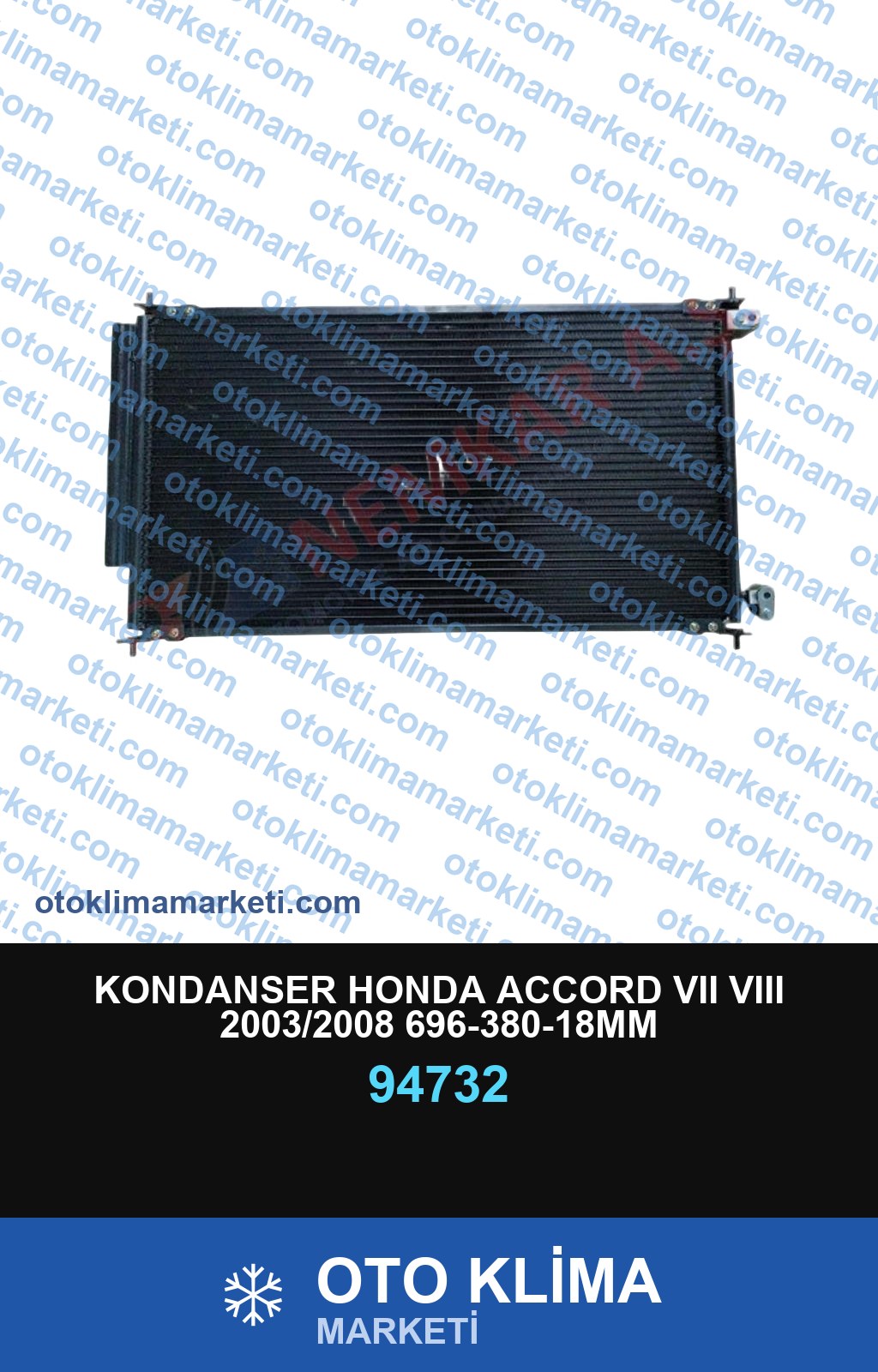 KONDANSER HONDA ACCORD VII VIII 2003/2008 696-380-18MM