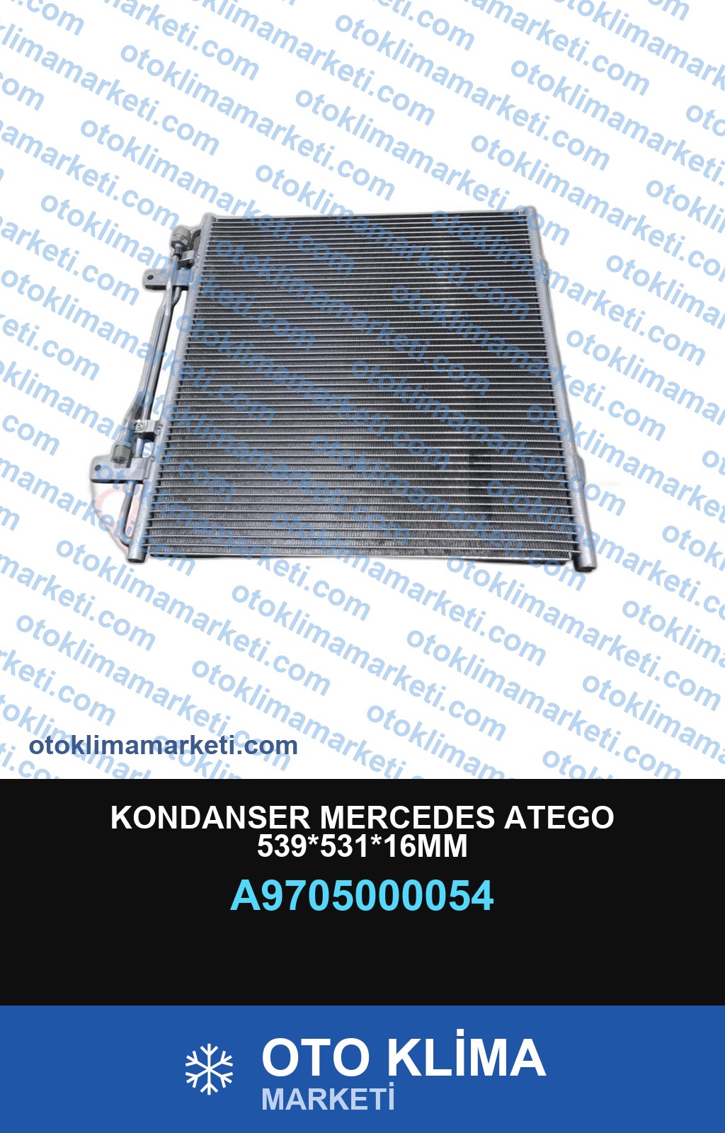 KONDANSER MERCEDES ATEGO 539*531*16MM