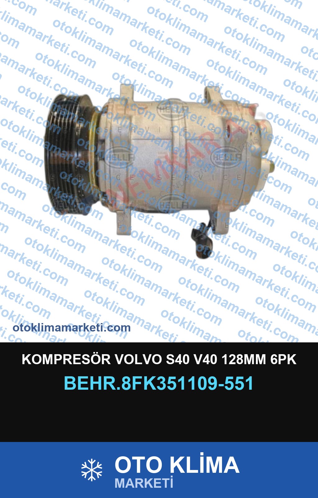 KOMPRESÖR VOLVO S40 V40 128MM 6PK
