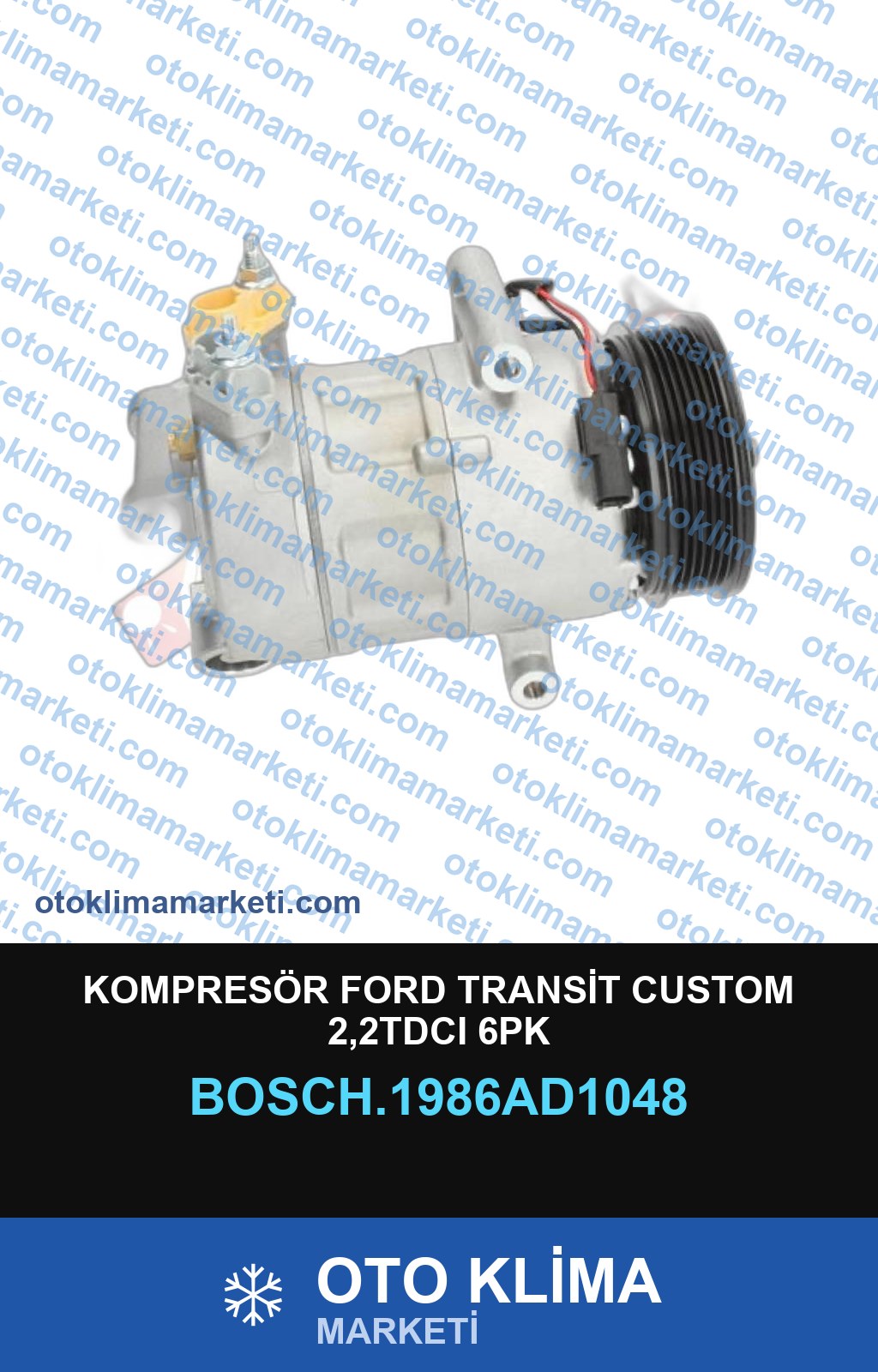 KOMPRESÖR FORD TRANSİT CUSTOM 2,2TDCI 6PK