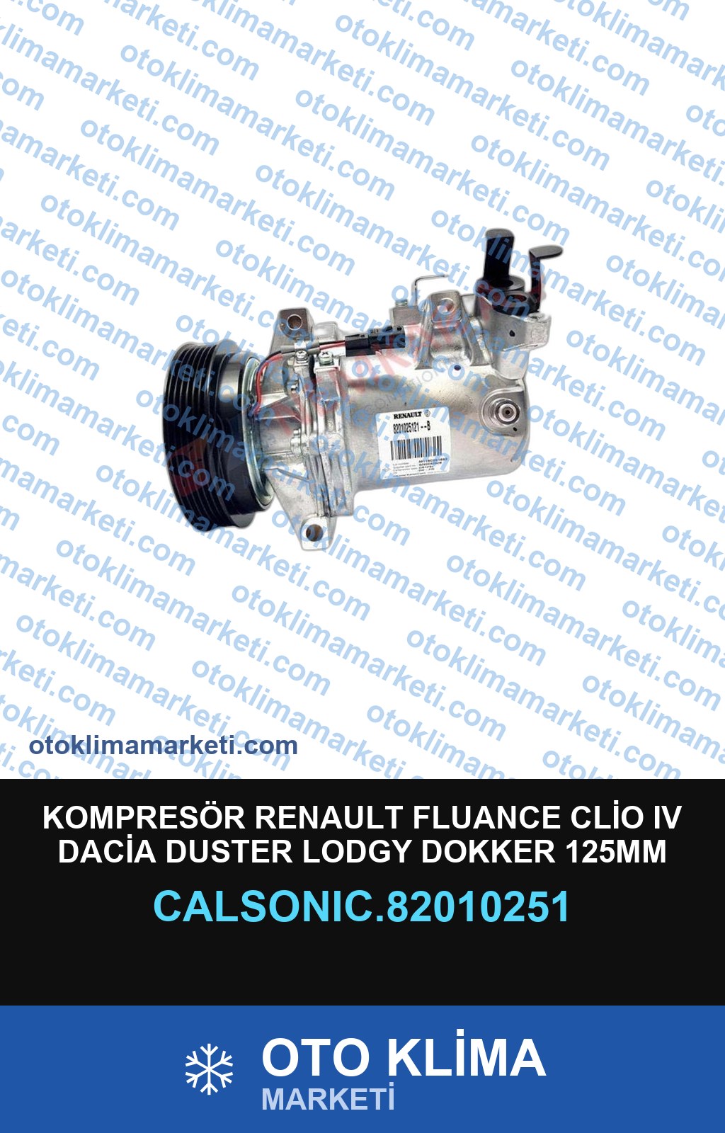 KOMPRESÖR RENAULT FLUANCE CLİO IV DACİA DUSTER LODGY DOKKER 125MM 6PK