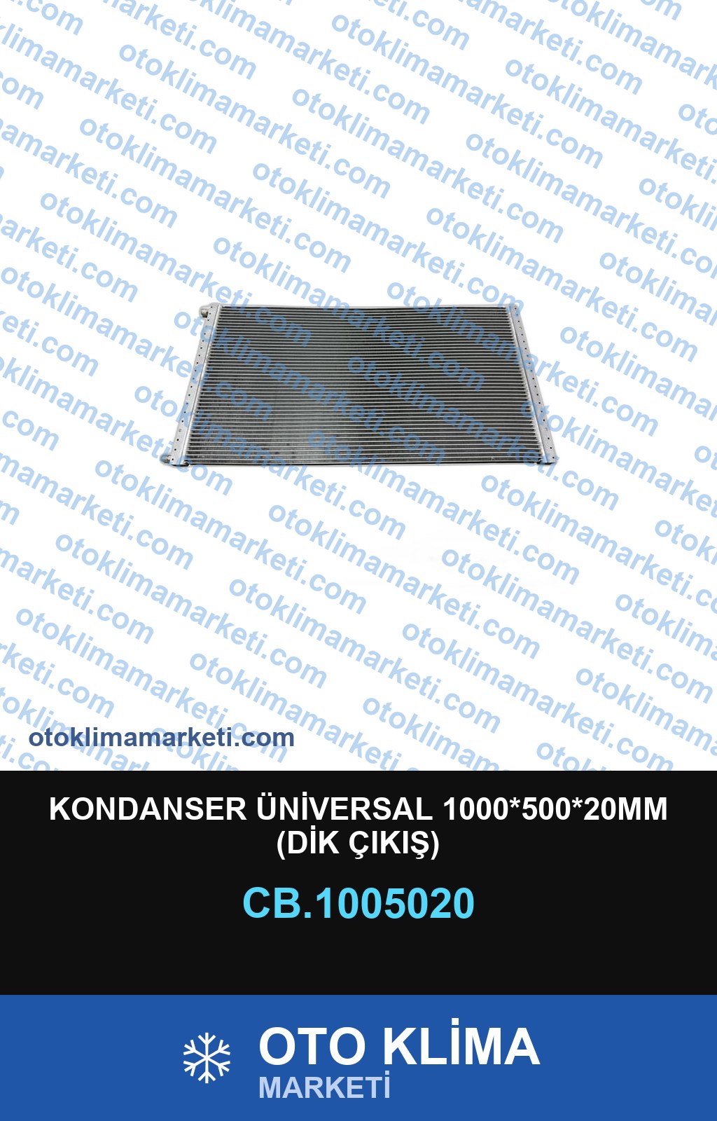 KONDANSER ÜNİVERSAL 1000*500*20MM (DİK ÇIKIŞ)