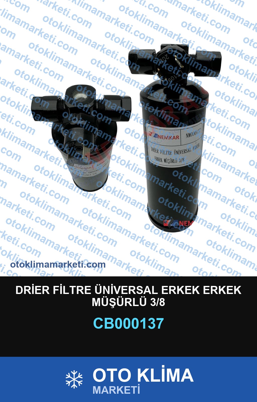 DRİER FİLTRE ÜNİVERSAL ERKEK ERKEK MÜŞÜRLÜ 3/8
