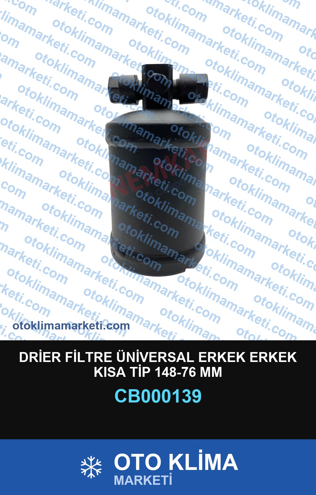DRİER FİLTRE ÜNİVERSAL ERKEK ERKEK KISA TİP 148-76 MM