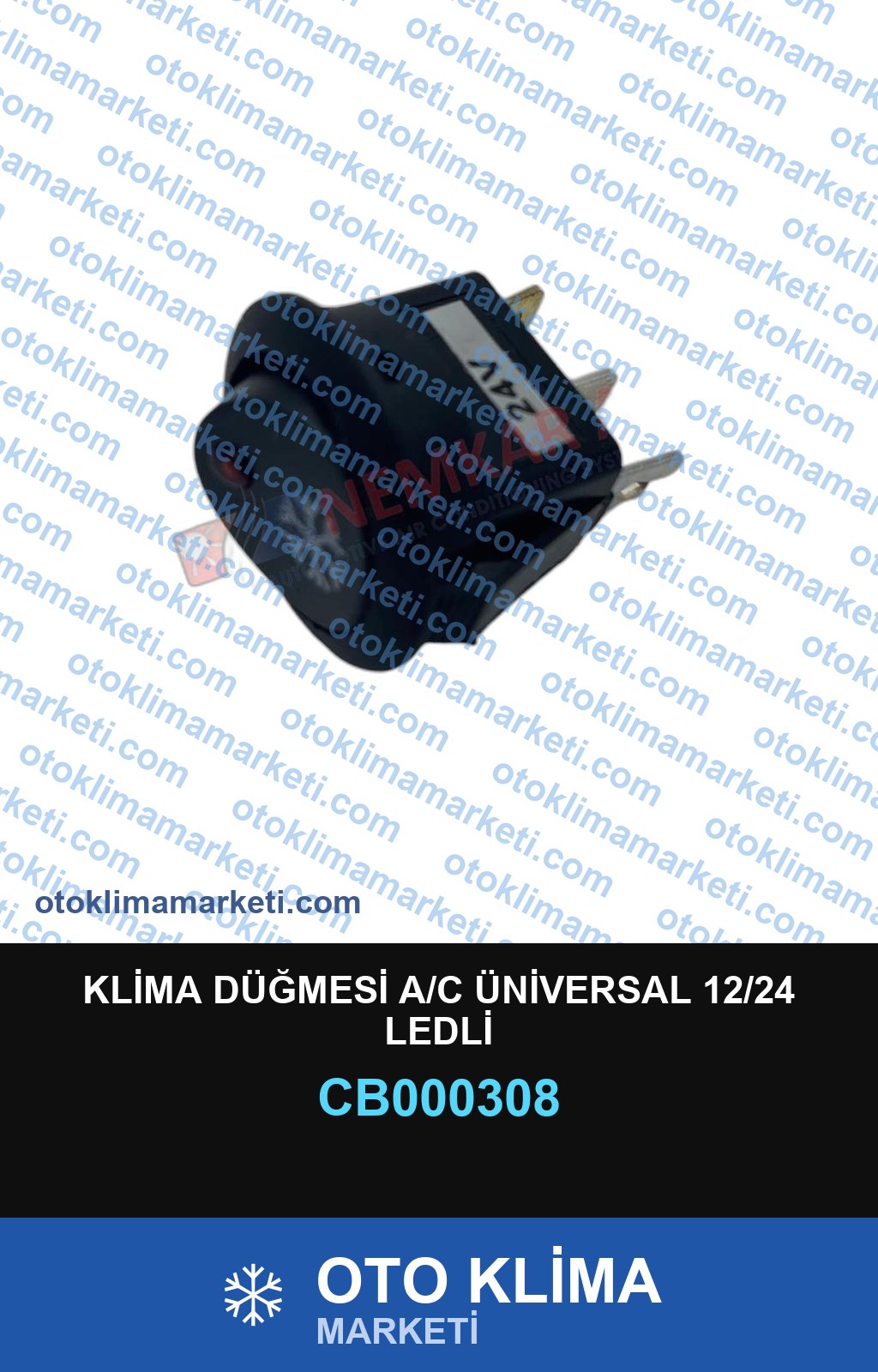 KLİMA DÜĞMESİ A/C ÜNİVERSAL 12/24 LEDLİ