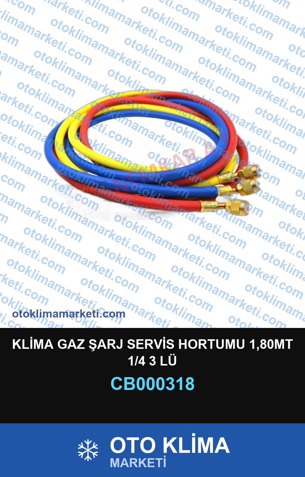 KLİMA GAZ ŞARJ SERVİS HORTUMU 1,80MT 1/4 3 LÜ