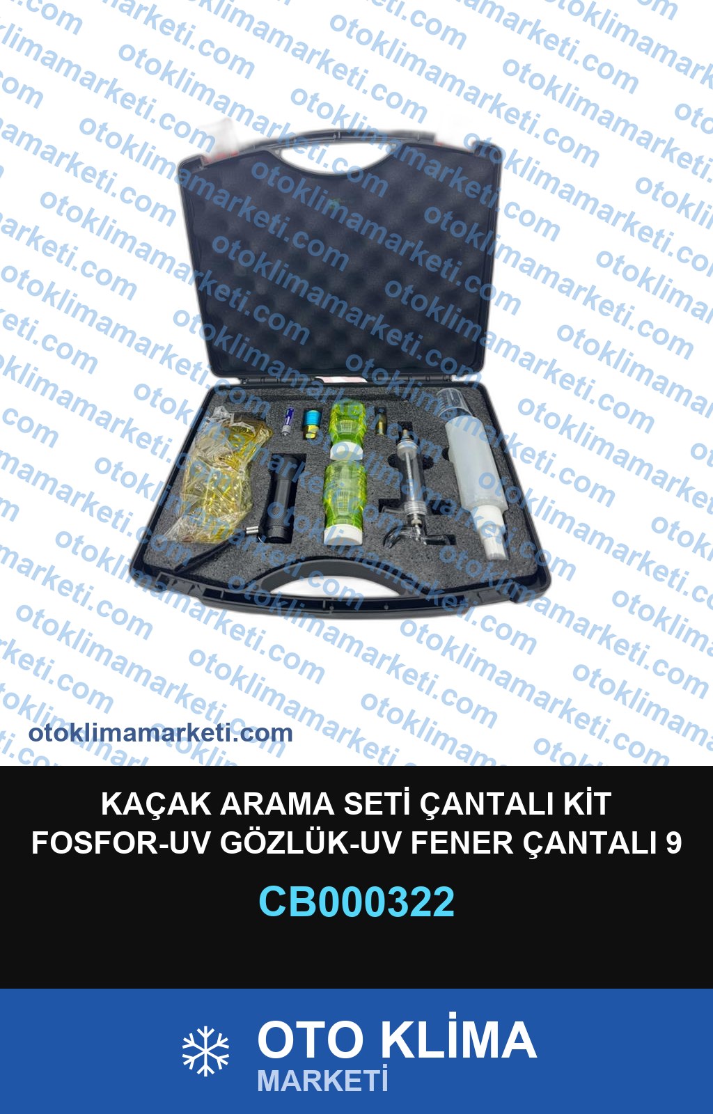 KAÇAK ARAMA SETİ ÇANTALI KİT FOSFOR-UV GÖZLÜK-UV FENER ÇANTALI 9 PARÇA