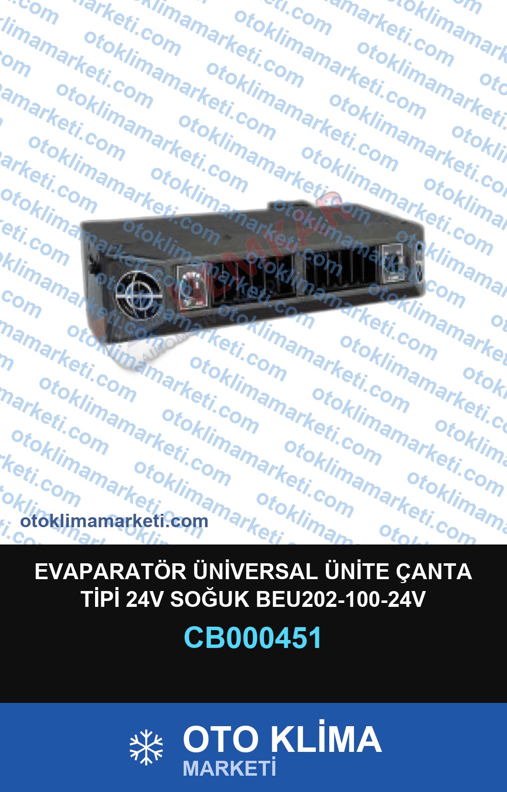 EVAPARATÖR ÜNİVERSAL ÜNİTE ÇANTA TİPİ 24V SOĞUK BEU202-100-24V 435-355-19mm