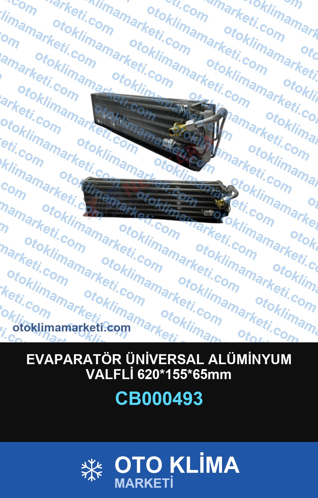 EVAPARATÖR ÜNİVERSAL ALÜMİNYUM VALFLİ 620*155*65mm