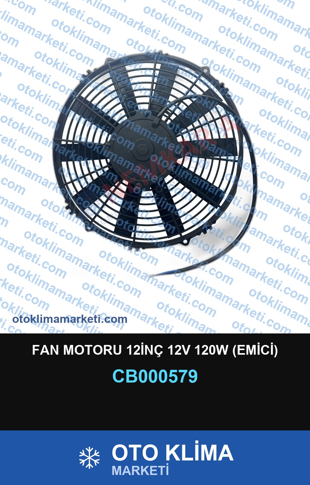 FAN MOTORU 12İNÇ 12V 120W (EMİCİ)