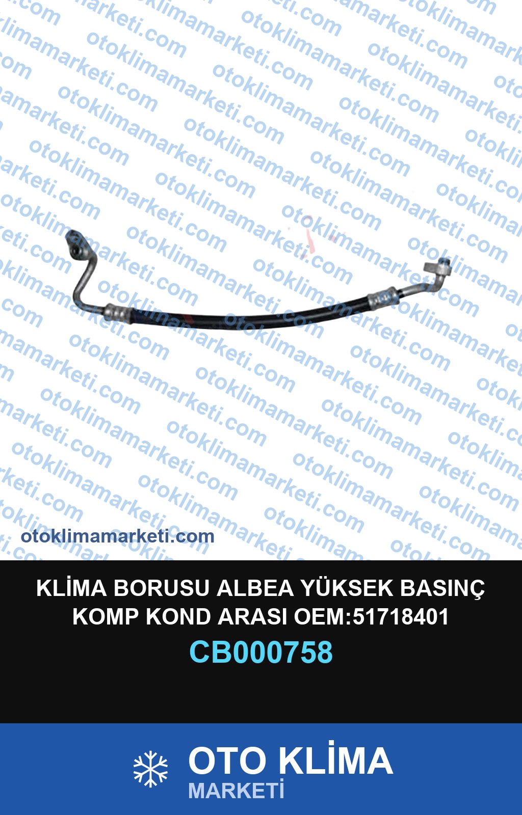 KLİMA BORUSU ALBEA YÜKSEK BASINÇ KOMP KOND ARASI OEM:51718401