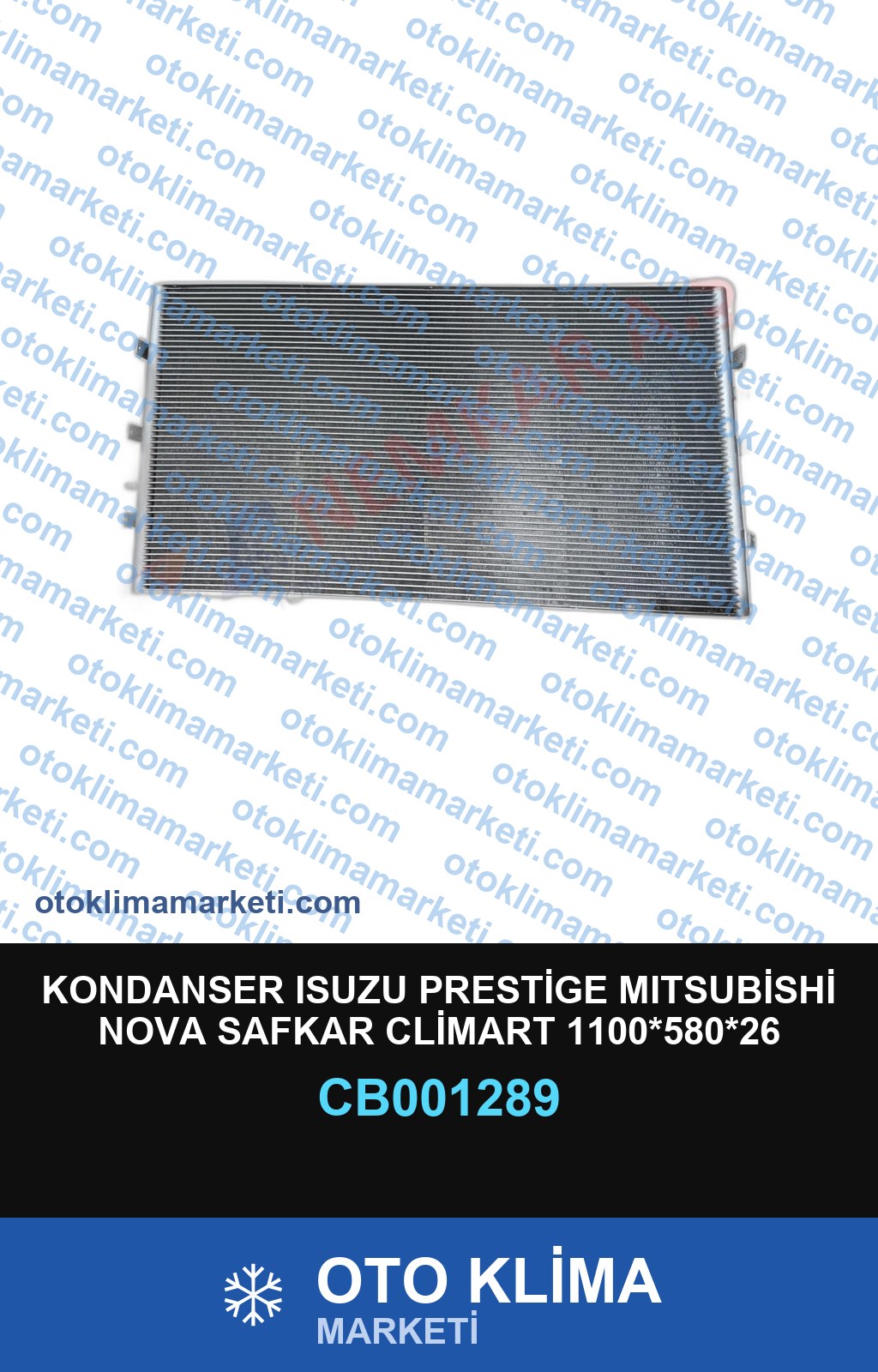 KONDANSER ISUZU PRESTİGE MITSUBİSHİ NOVA SAFKAR CLİMART 1100*580*26