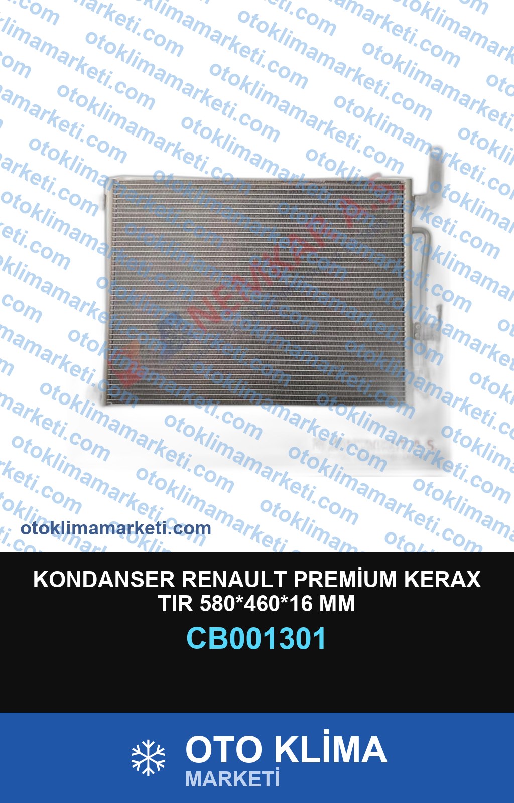 KONDANSER RENAULT PREMİUM KERAX TIR 580*460*16 MM
