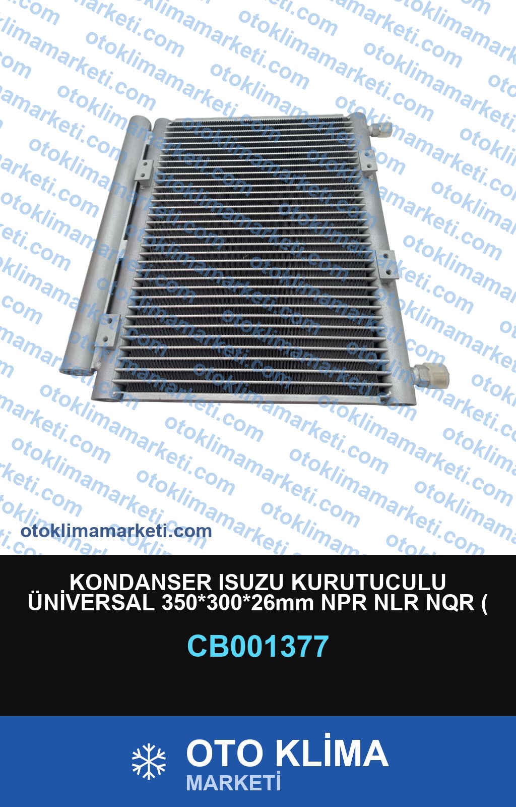 KONDANSER ISUZU KURUTUCULU ÜNİVERSAL 350*300*26mm NPR NLR NQR ( KALIN TİP)