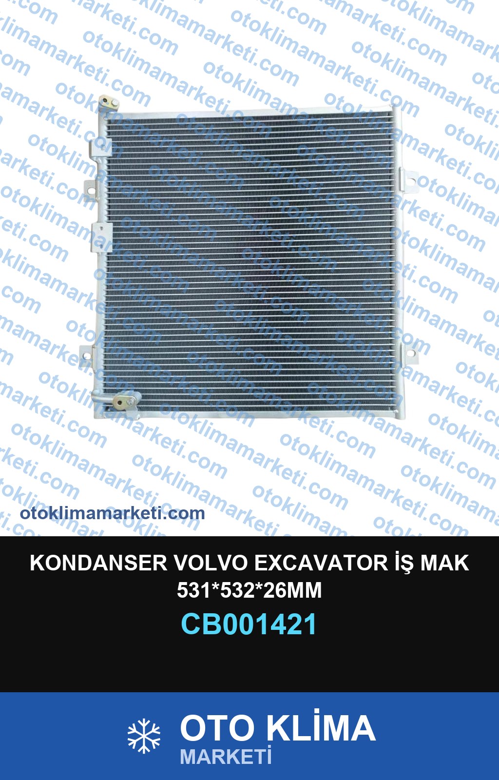 KONDANSER VOLVO EXCAVATOR İŞ MAK 531*532*26MM