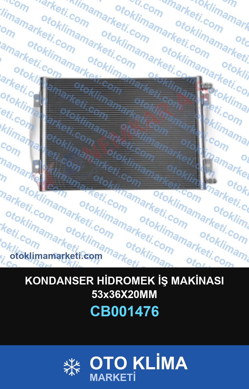 KONDANSER HİDROMEK İŞ MAKİNASI 53x36X20MM