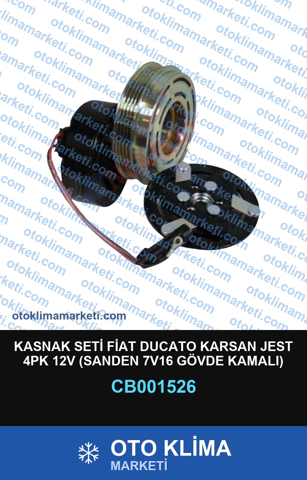 KASNAK SETİ FİAT DUCATO KARSAN JEST 4PK 12V (SANDEN 7V16 GÖVDE KAMALI)