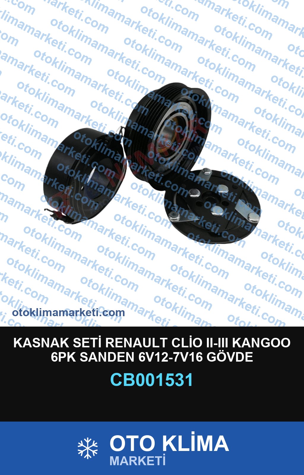 KASNAK SETİ RENAULT CLİO II-III KANGOO 6PK SANDEN 6V12-7V16 GÖVDE