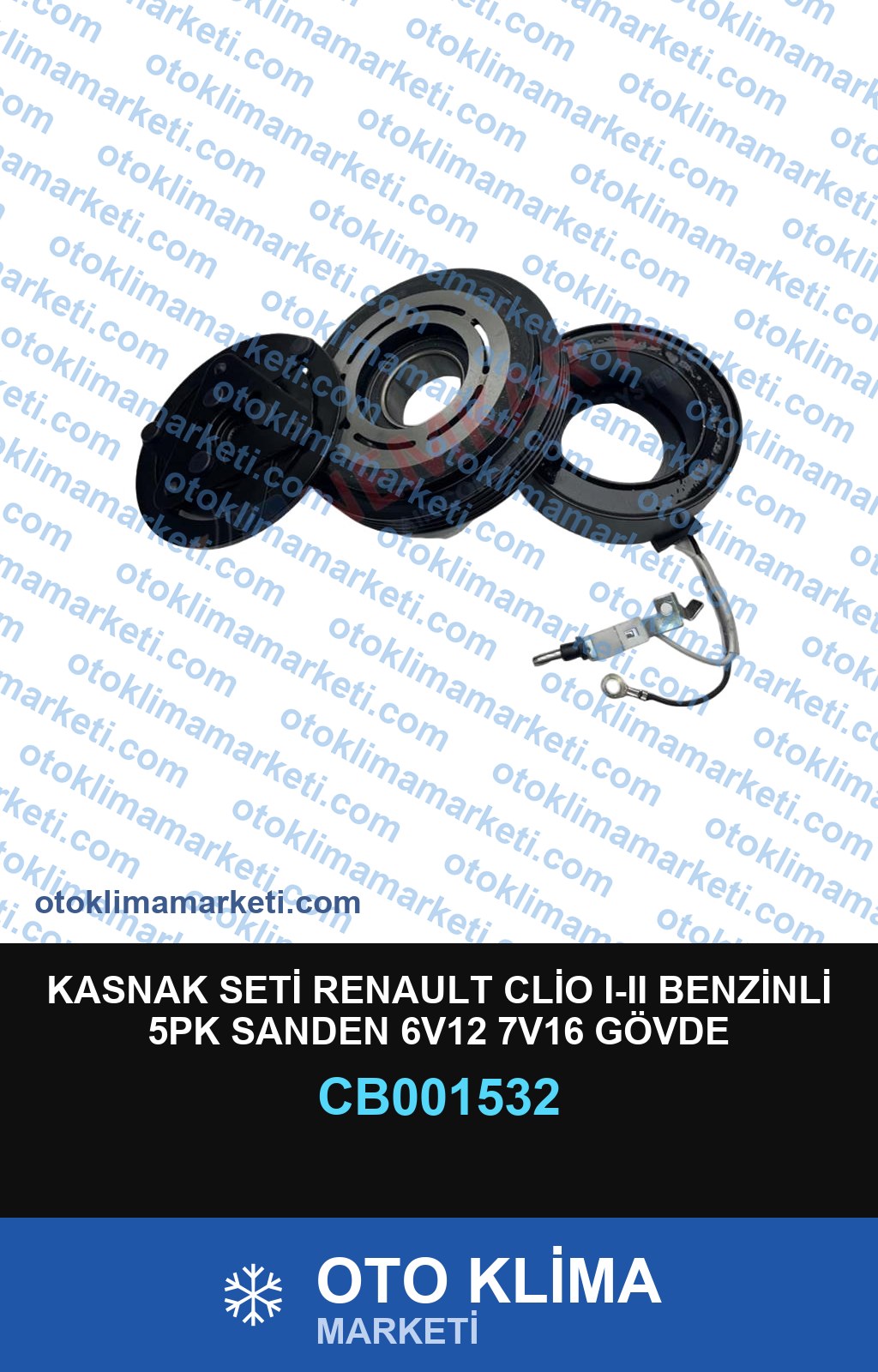 KASNAK SETİ RENAULT CLİO I-II BENZİNLİ 5PK SANDEN 6V12 7V16 GÖVDE