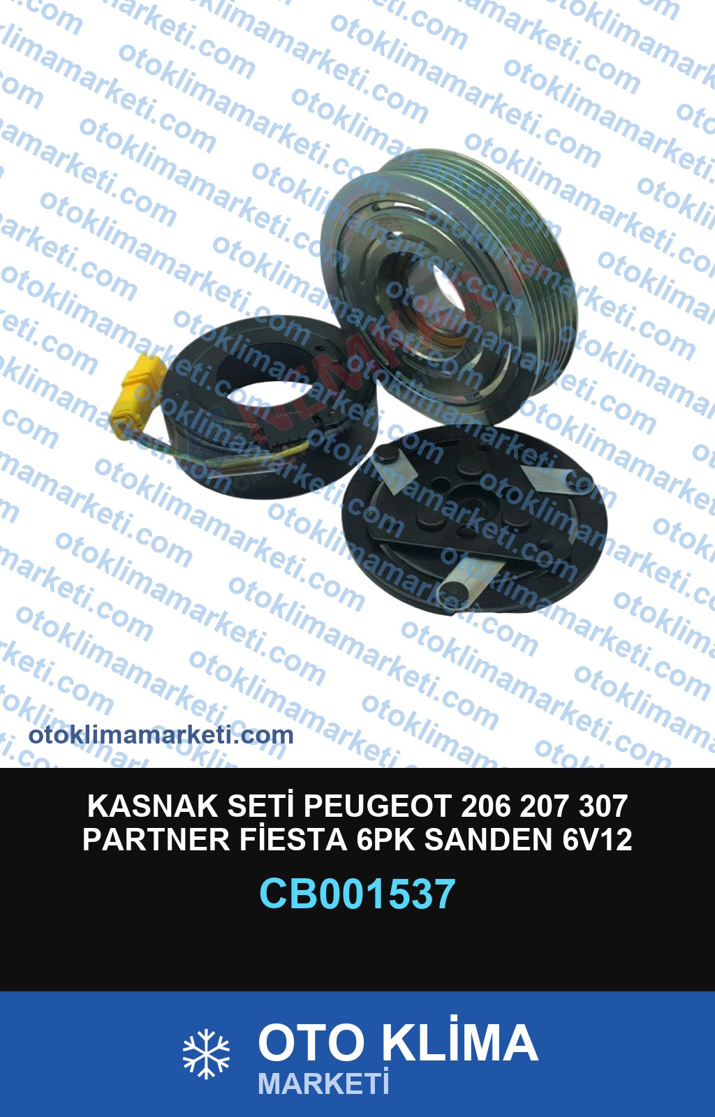 KASNAK SETİ PEUGEOT 206 207 307 PARTNER FİESTA 6PK SANDEN 6V12