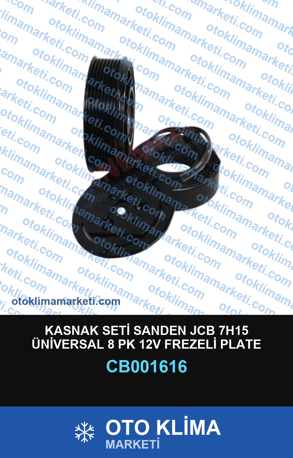 KASNAK SETİ SANDEN JCB 7H15 ÜNİVERSAL 8 PK 12V FREZELİ PLATE