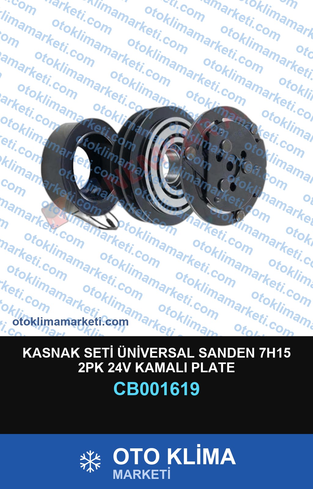 KASNAK SETİ ÜNİVERSAL SANDEN 7H15 2PK 24V KAMALI PLATE