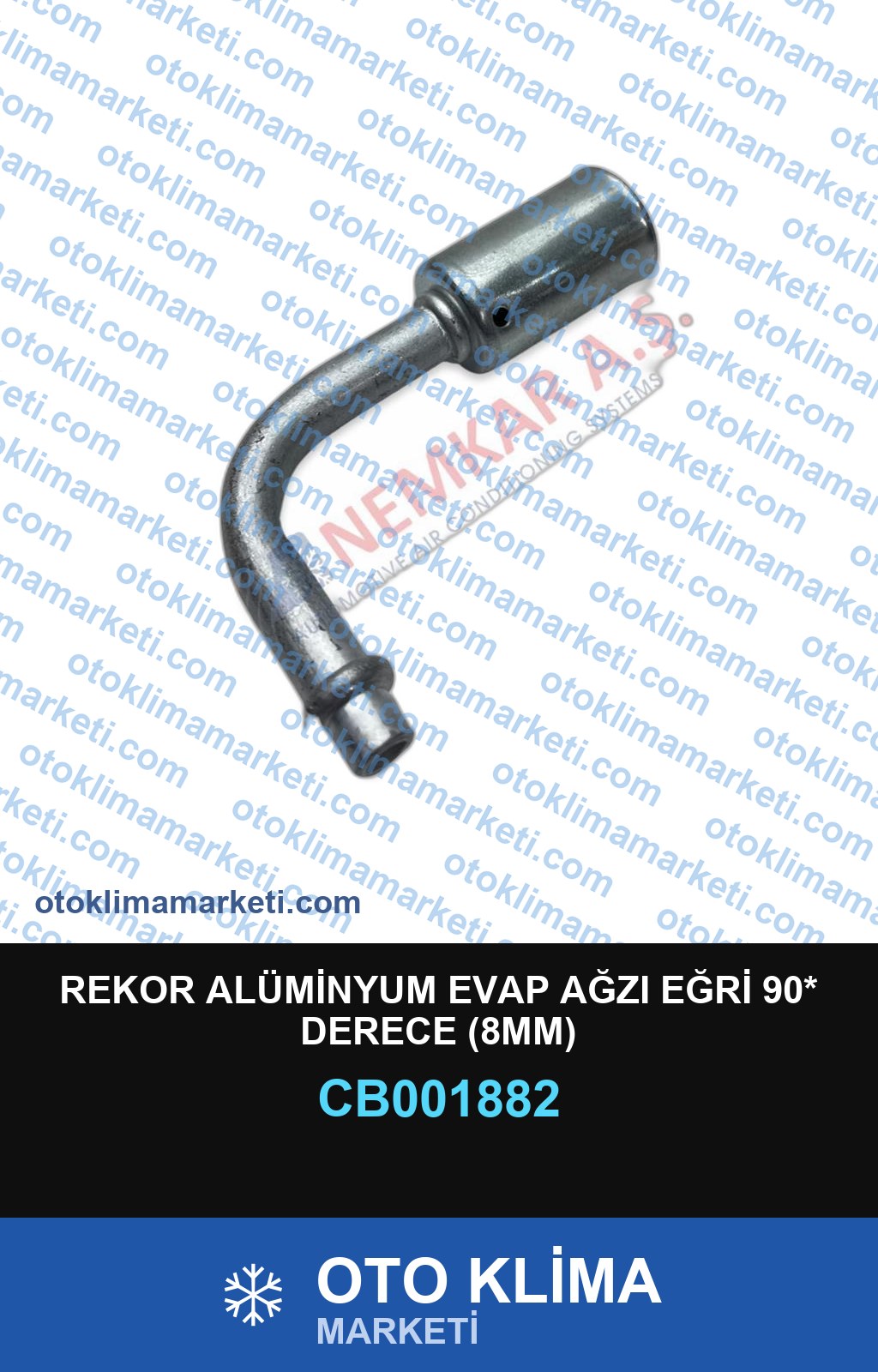REKOR ALÜMİNYUM EVAP AĞZI EĞRİ 90* DERECE (8MM)