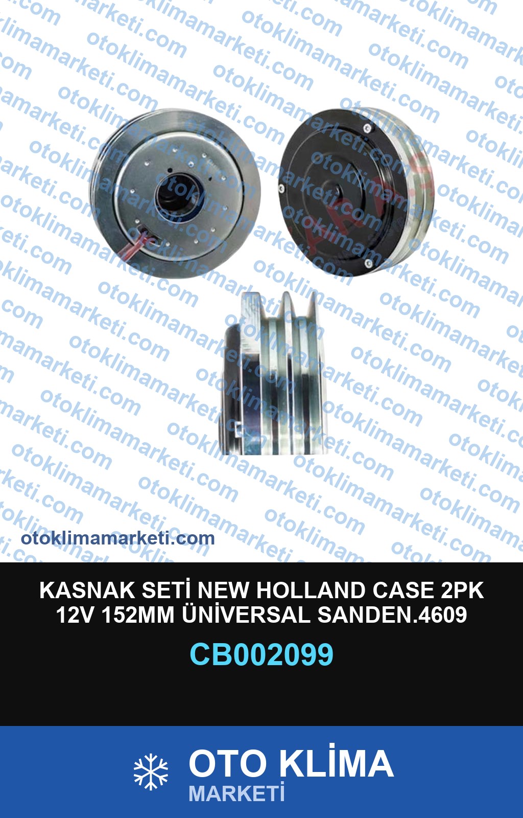 KASNAK SETİ NEW HOLLAND CASE 2PK 12V 152MM ÜNİVERSAL SANDEN.4609