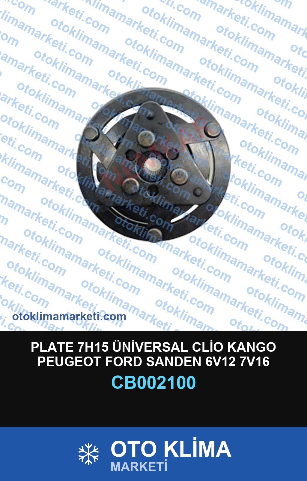 PLATE 7H15 ÜNİVERSAL CLİO KANGO PEUGEOT FORD SANDEN 6V12 7V16 GÖVDE FREZELİ 105MM