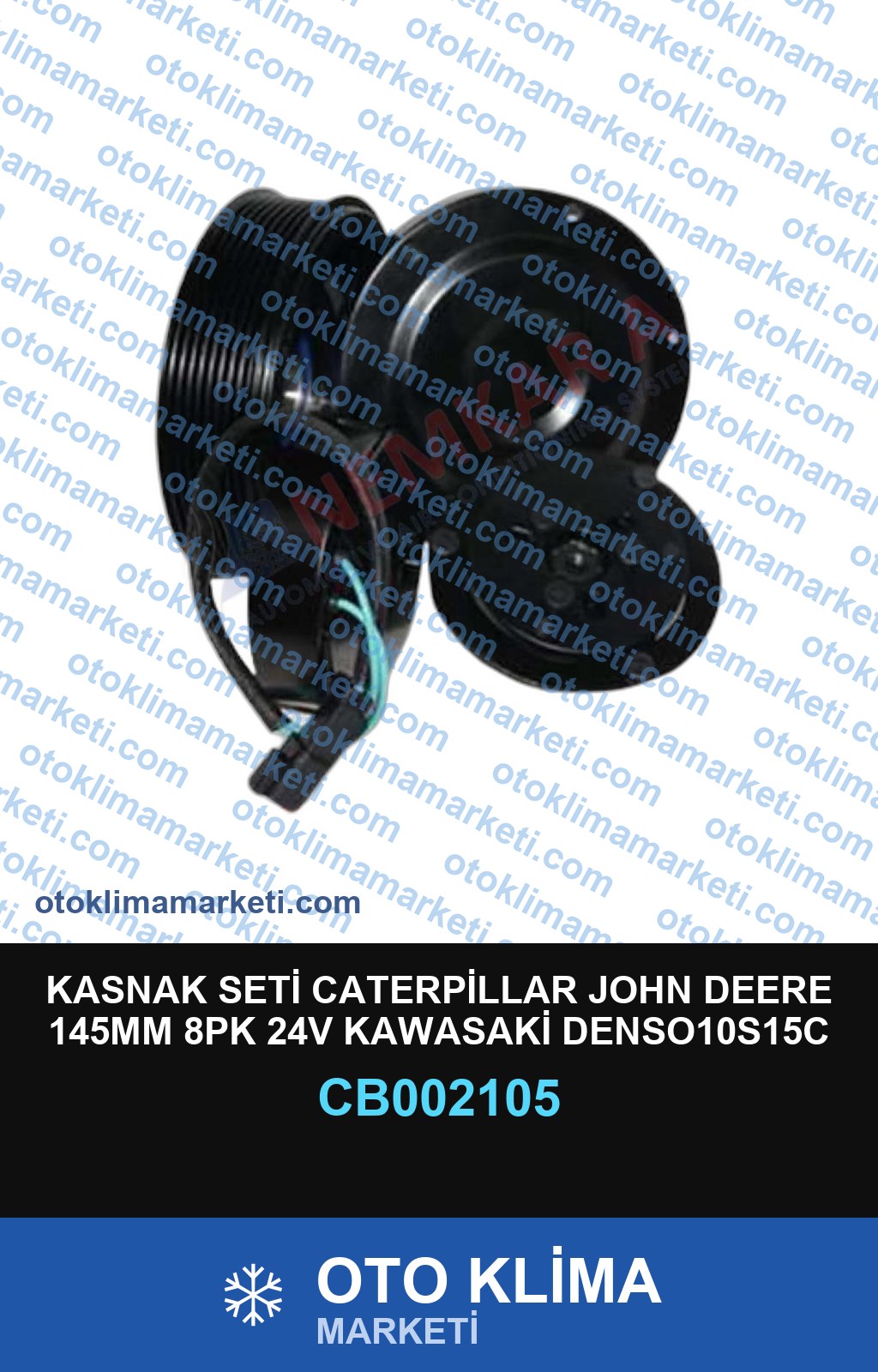 KASNAK SETİ CATERPİLLAR JOHN DEERE 145MM 8PK 24V KAWASAKİ DENSO10S15C