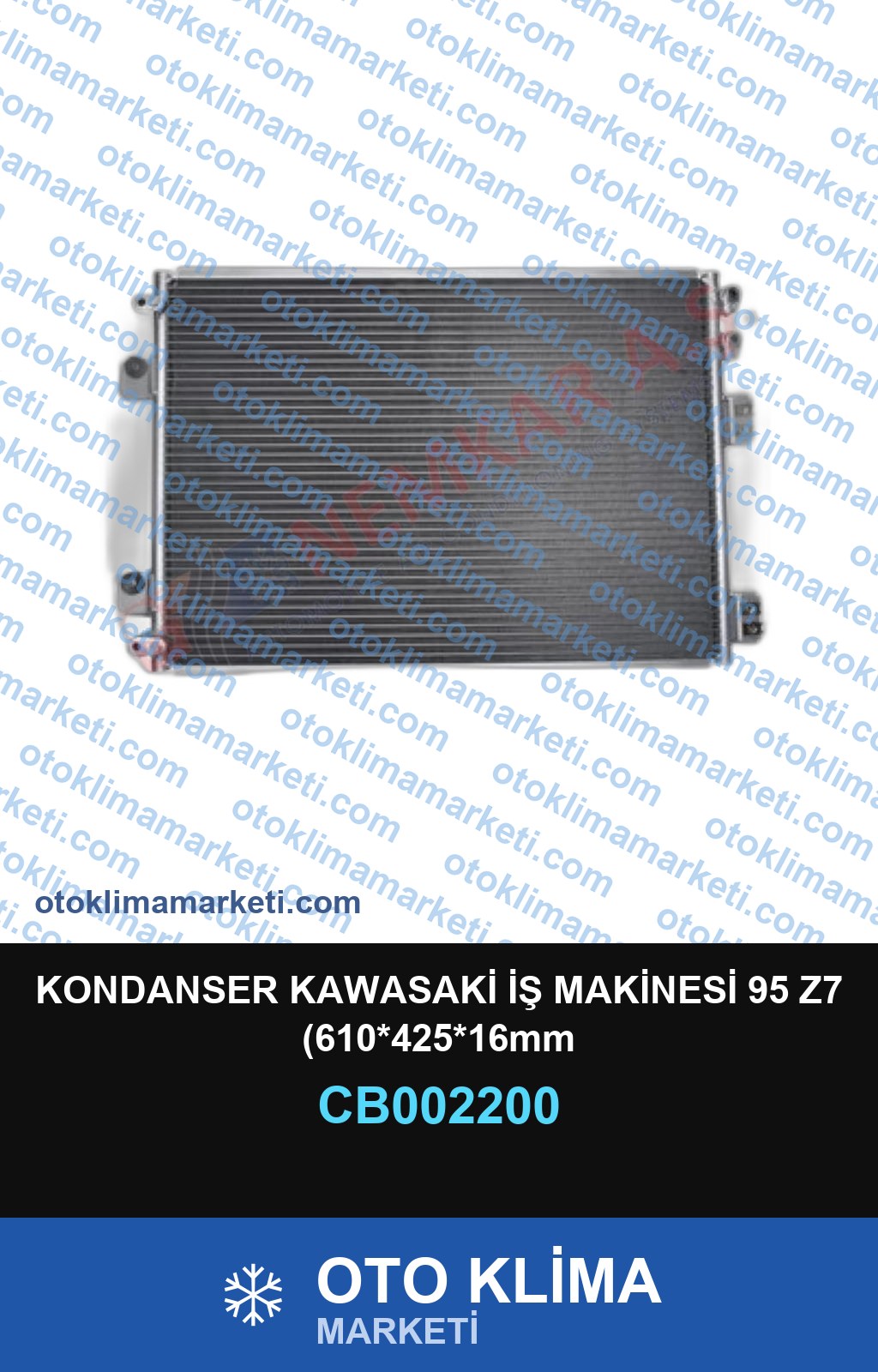 KONDANSER KAWASAKİ İŞ MAKİNESİ 95 Z7 (610*425*16mm