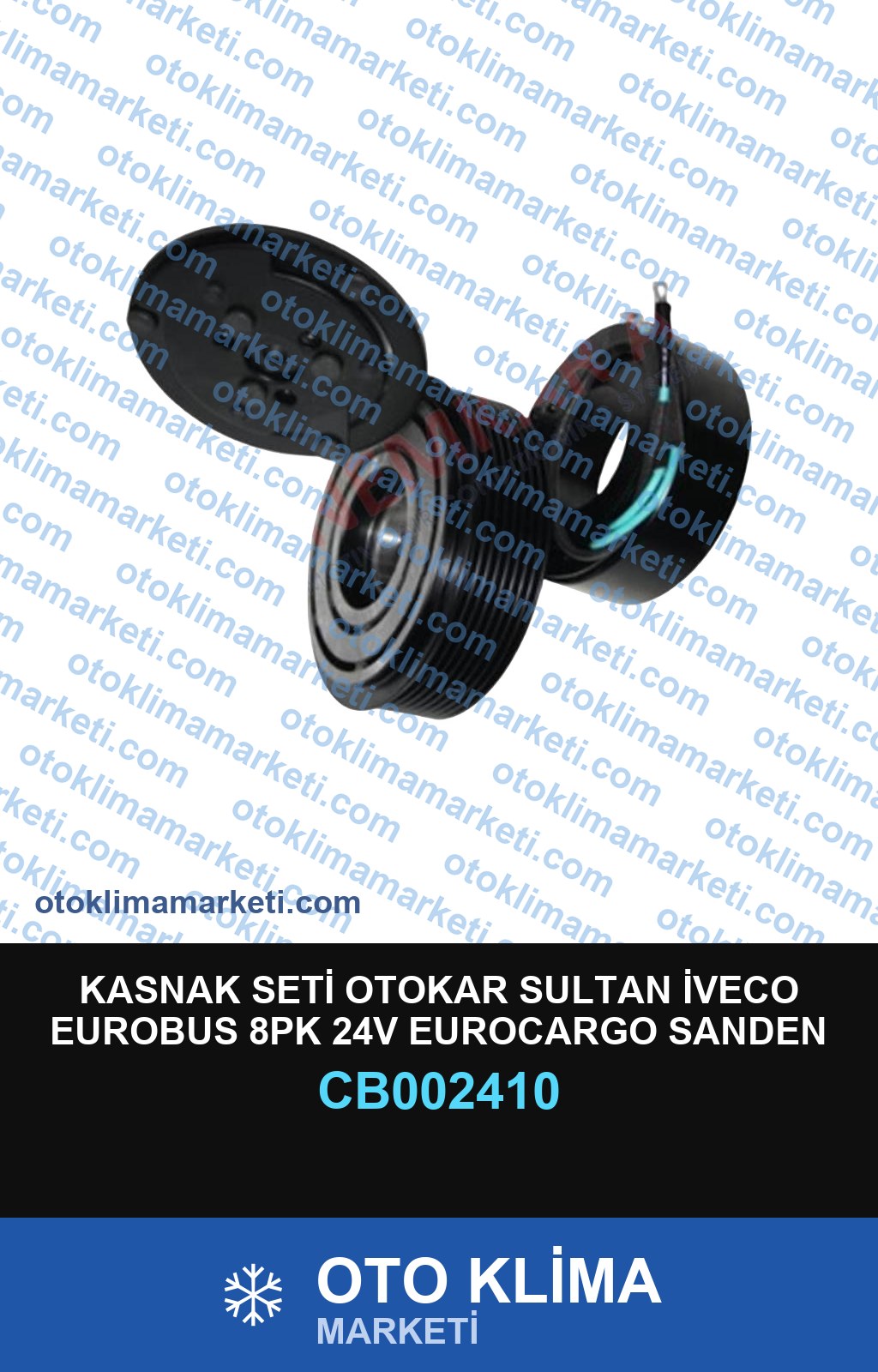 KASNAK SETİ OTOKAR SULTAN İVECO EUROBUS 8PK 24V EUROCARGO SANDEN 8090 ÜNİVERSAL 119MM