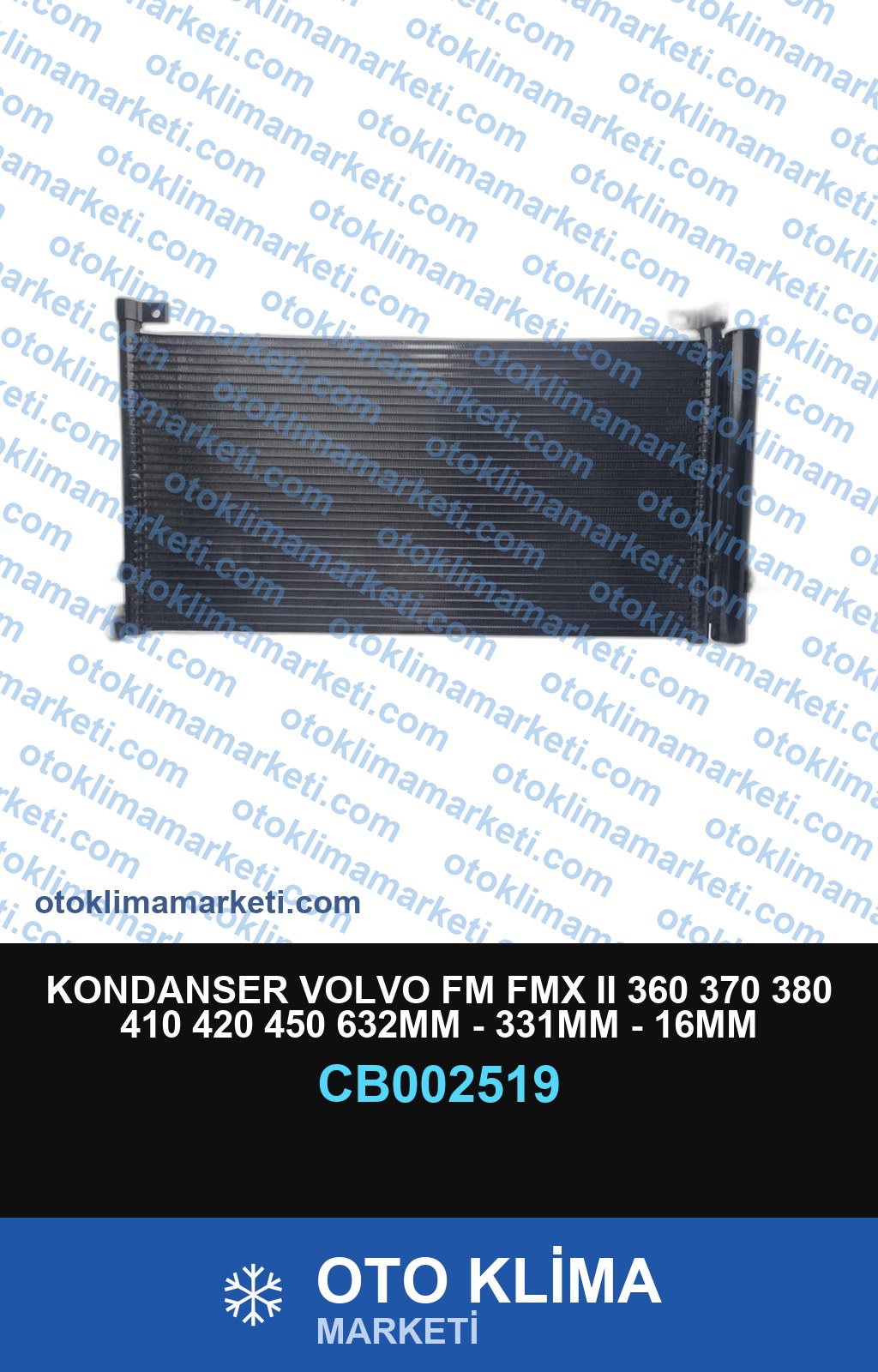 KONDANSER VOLVO FM FMX II 360 370 380 410 420 450 632MM - 331MM - 16MM