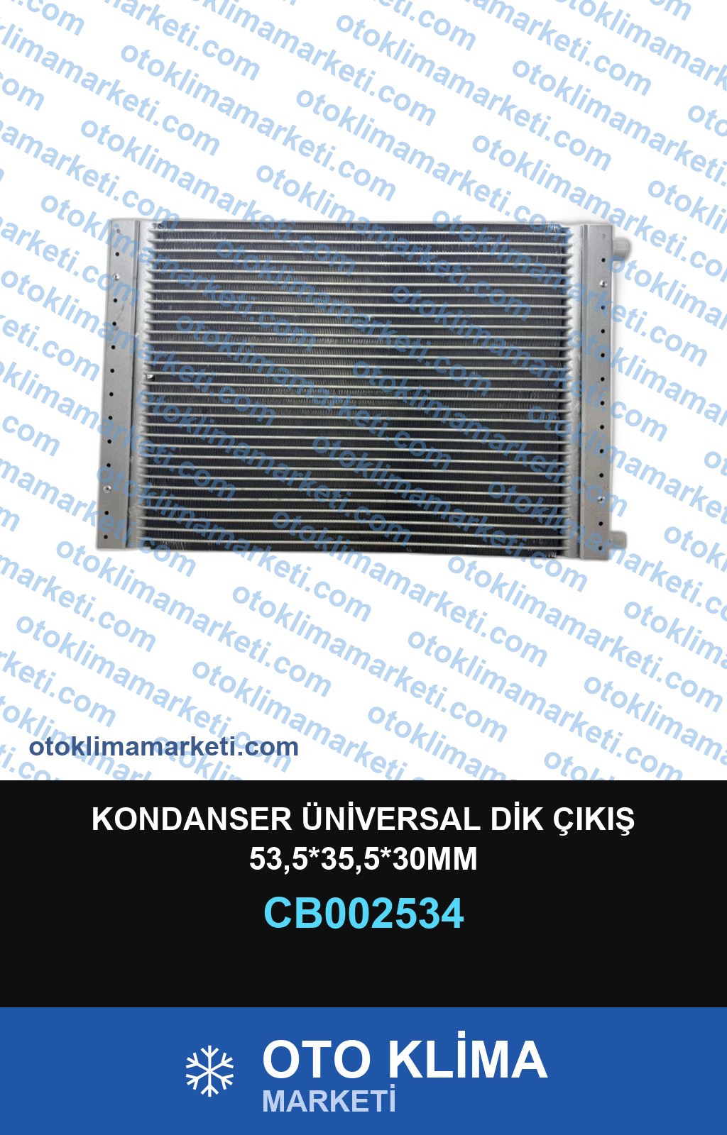 KONDANSER ÜNİVERSAL DİK ÇIKIŞ 53,5*35,5*30MM