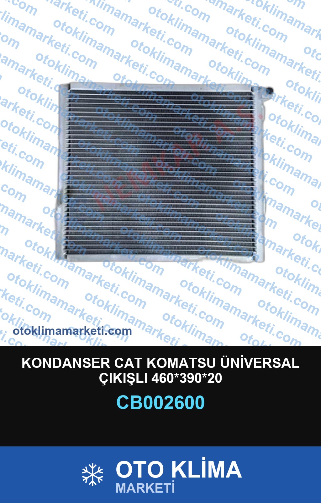 KONDANSER CAT KOMATSU ÜNİVERSAL ÇIKIŞLI 460*390*20