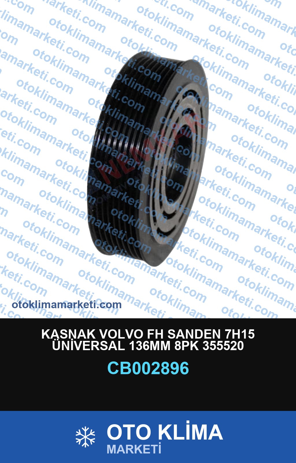 KASNAK VOLVO FH SANDEN 7H15 ÜNİVERSAL 136MM 8PK 355520